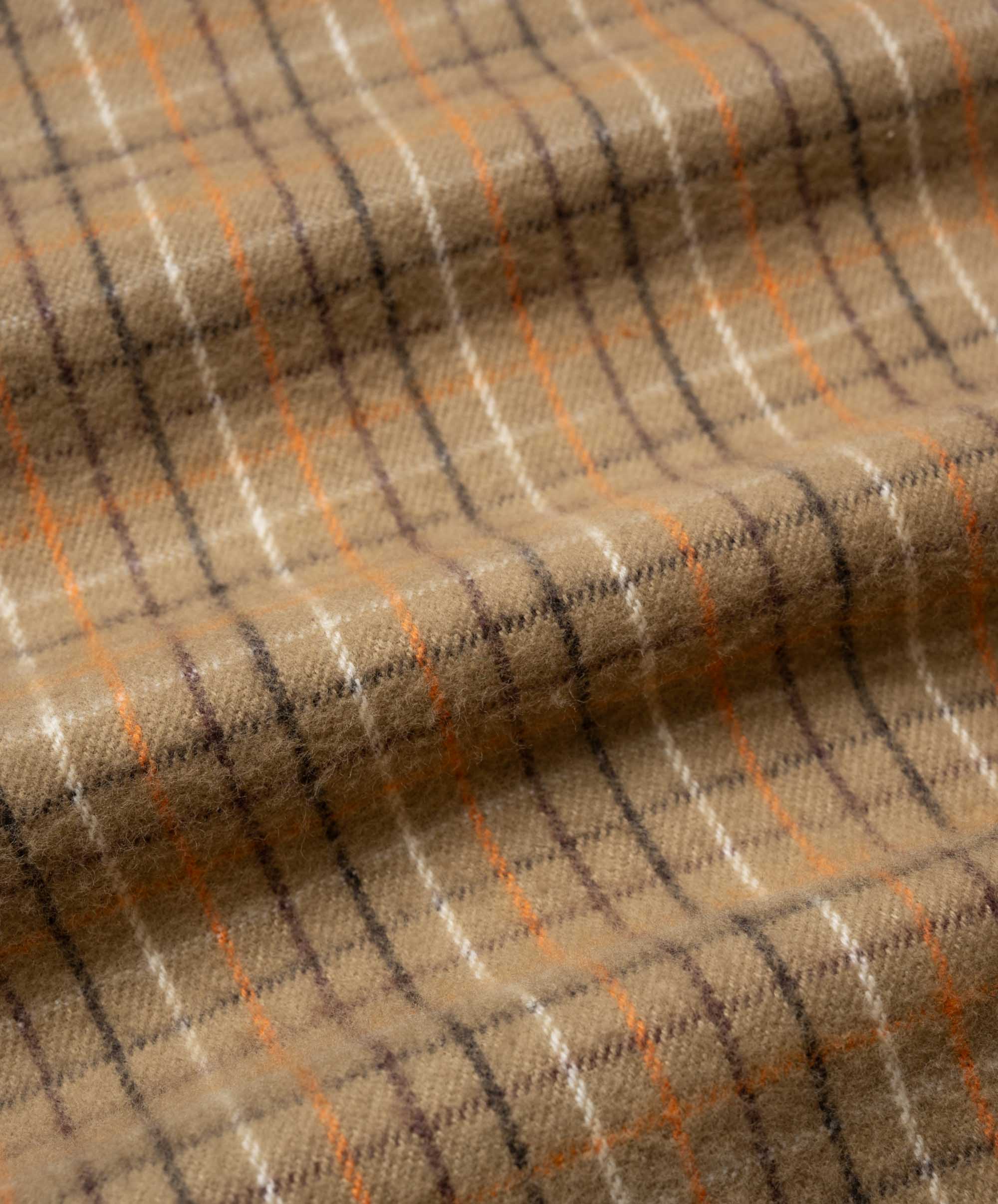 Afterthoughts Shirt - Brushed Japanese Cotton Check Camel - Image 2