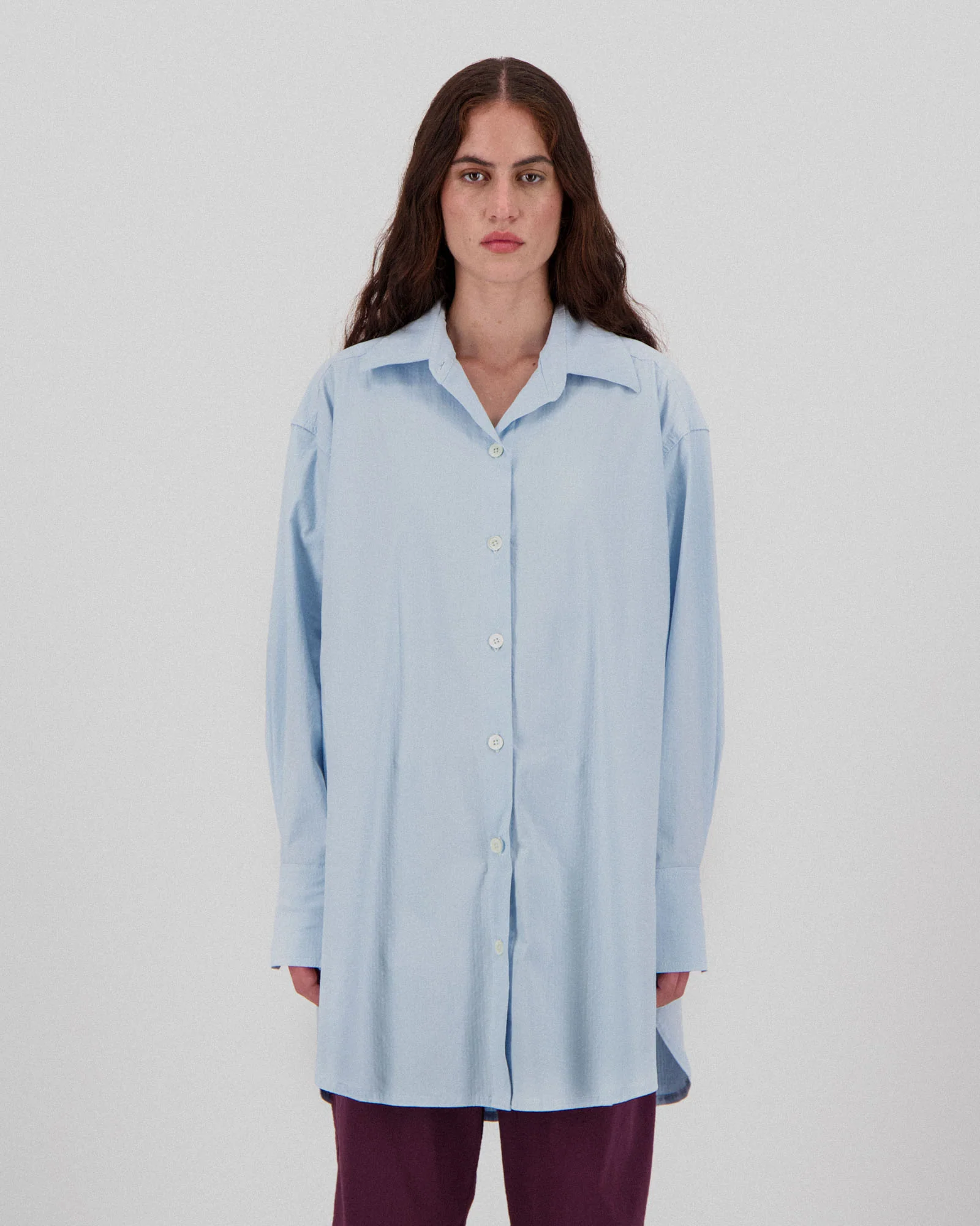Big Lovely Shirt - Seersucker - Ice Blue (Women) - Image 2