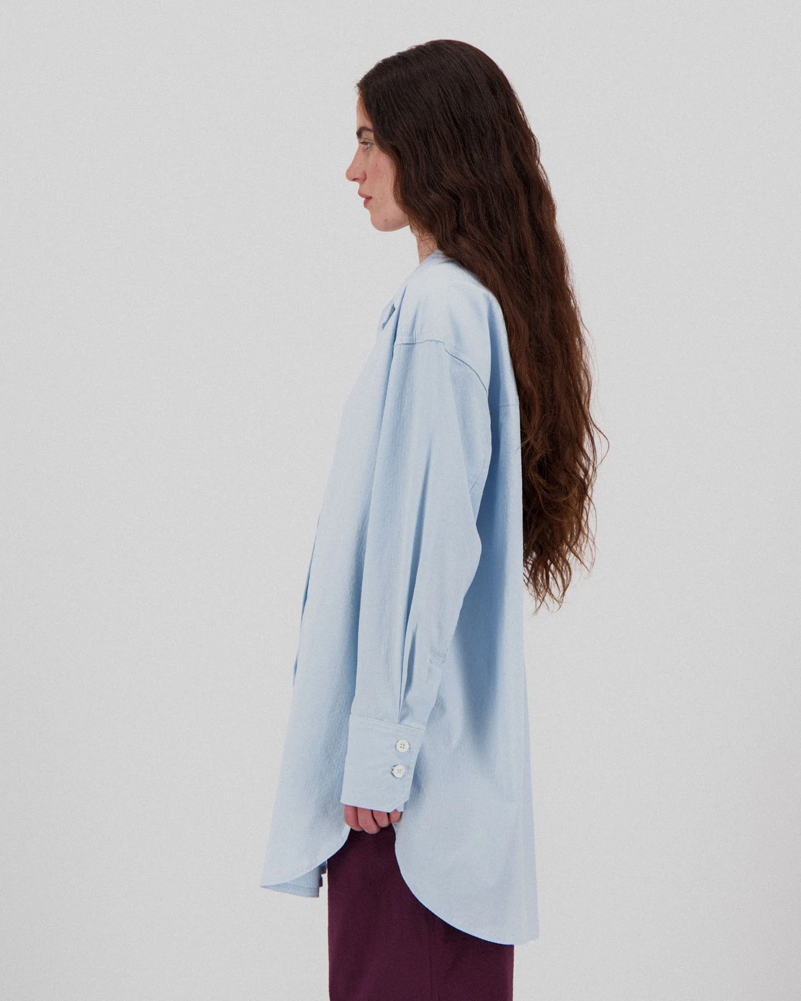 Big Lovely Shirt - Seersucker - Ice Blue (Women) - Image 4