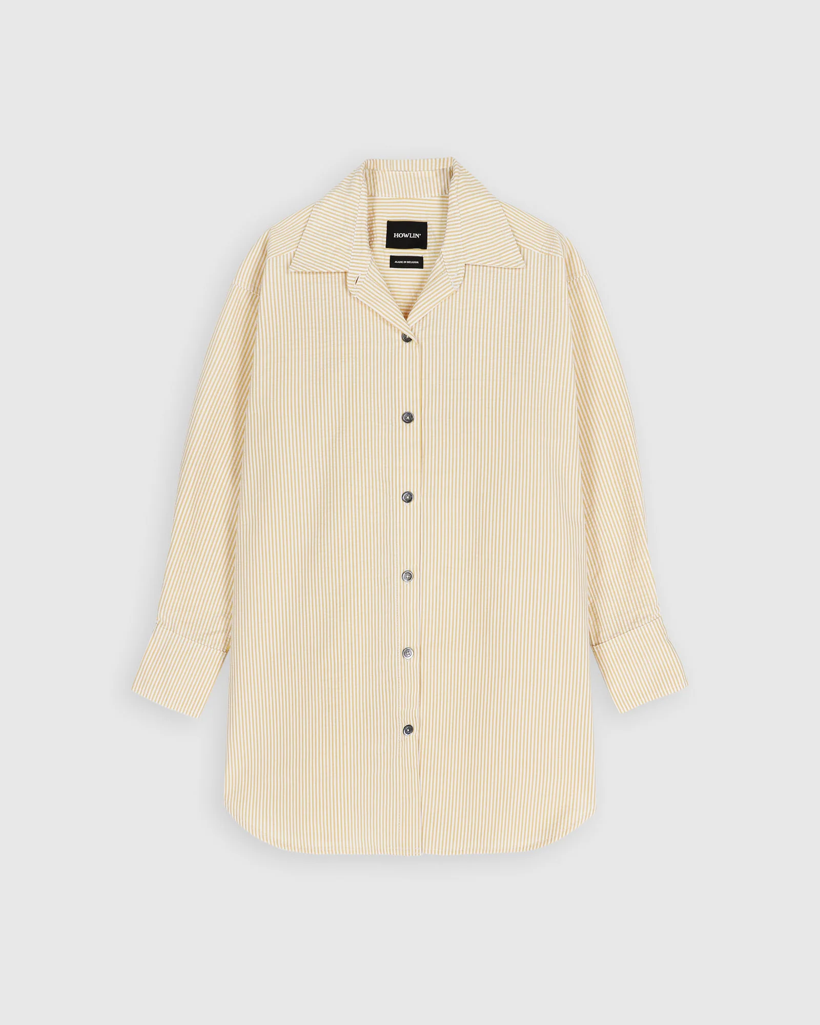 Big Lovely Shirt - Seersucker Stripes - Butter In The Sun (Women)