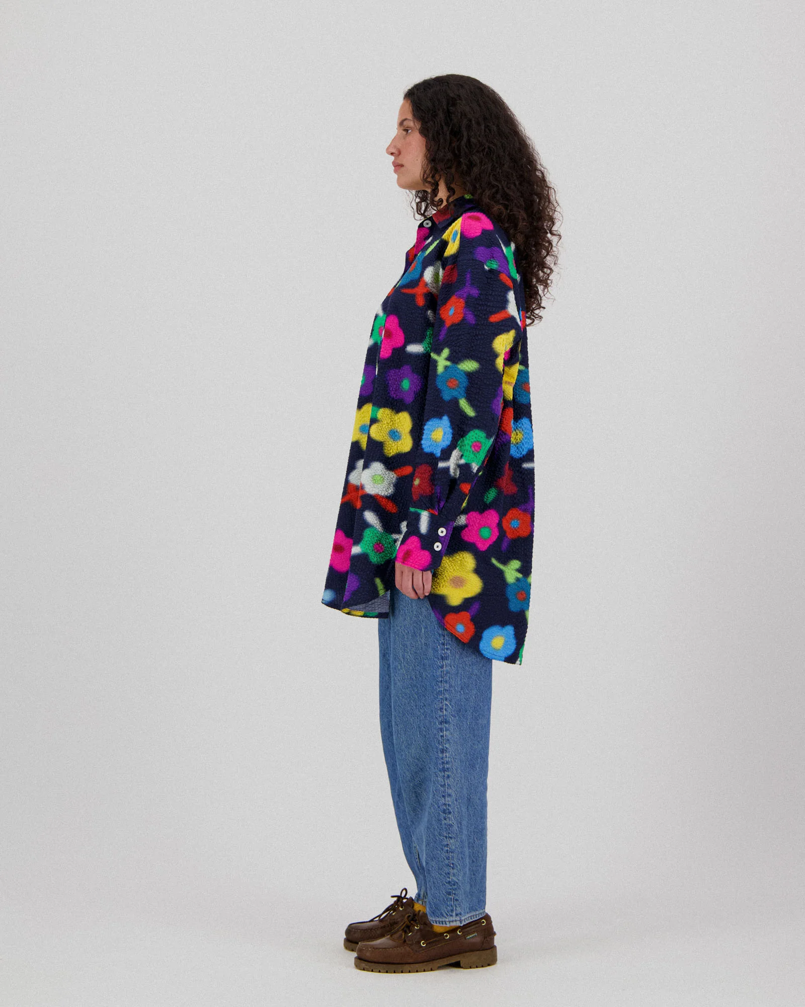 Big Lovely Shirt - Trippy Flowers - Space (Women) - Image 3