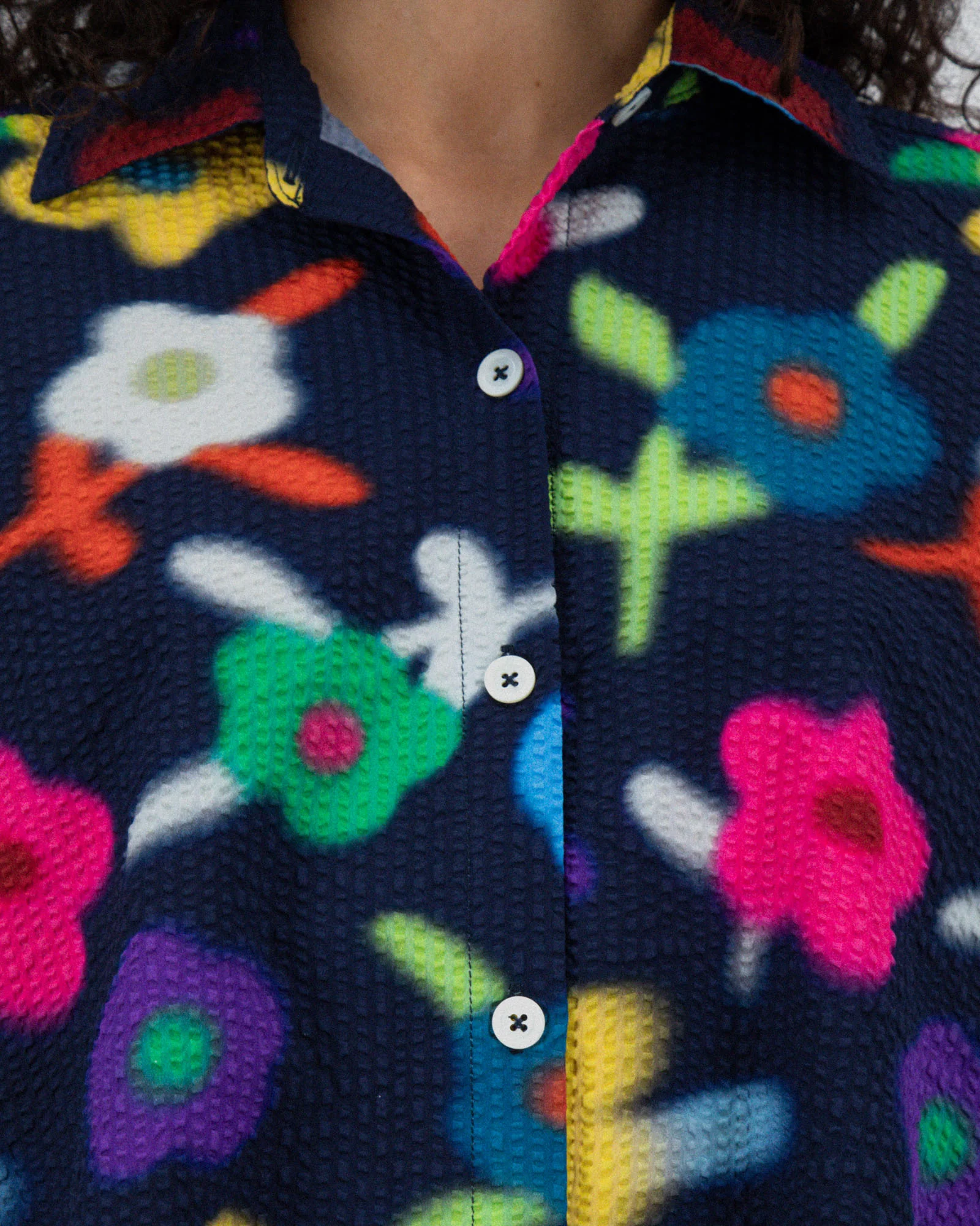 Big Lovely Shirt - Trippy Flowers - Space (Women) - Image 5