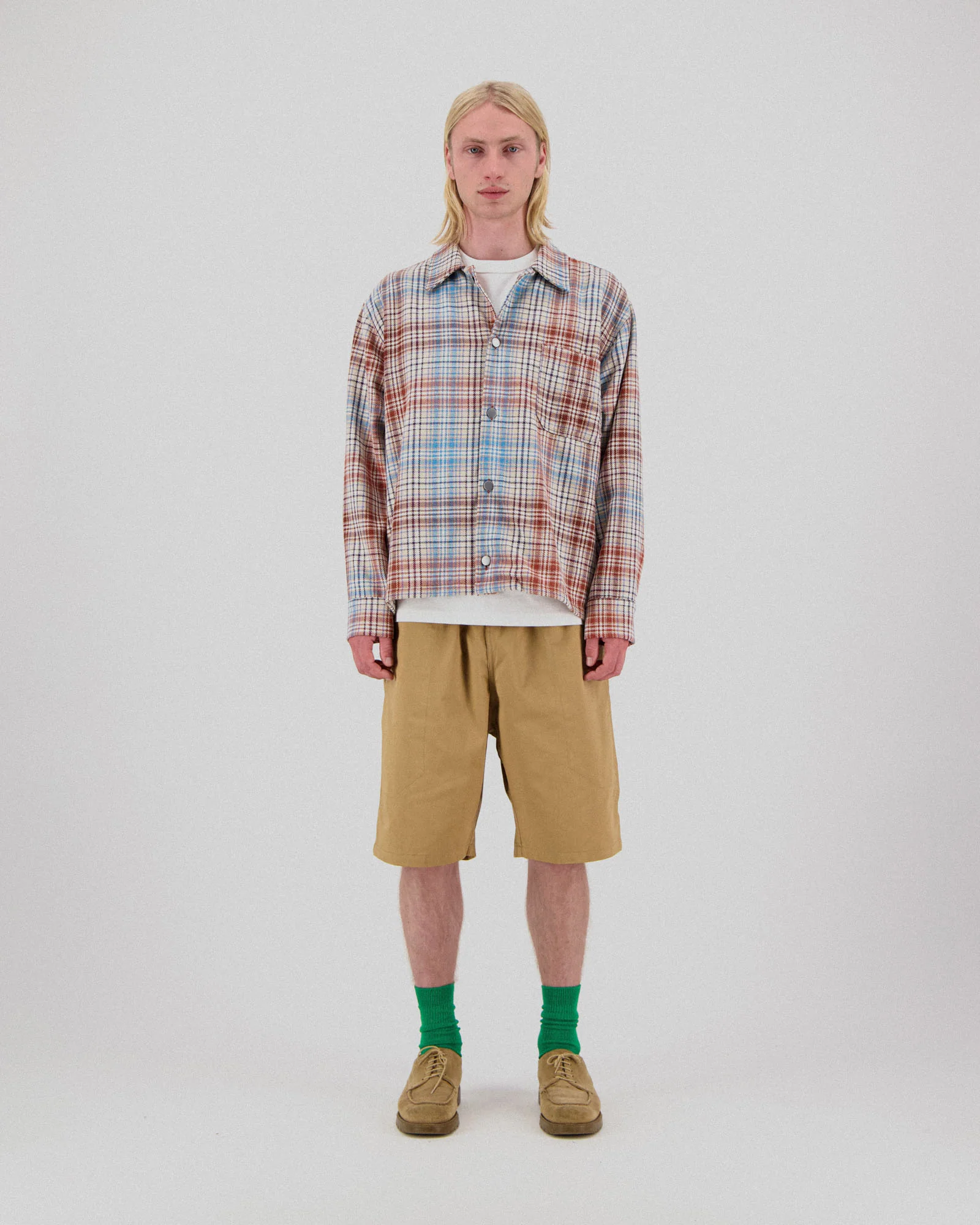 Boxy Freedom Shirt - Japanese Twill Check - Sand - Image 2