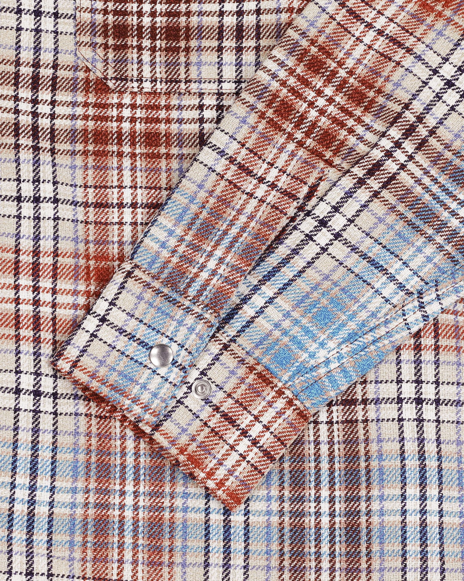 Boxy Freedom Shirt - Japanese Twill Check - Sand - Image 5