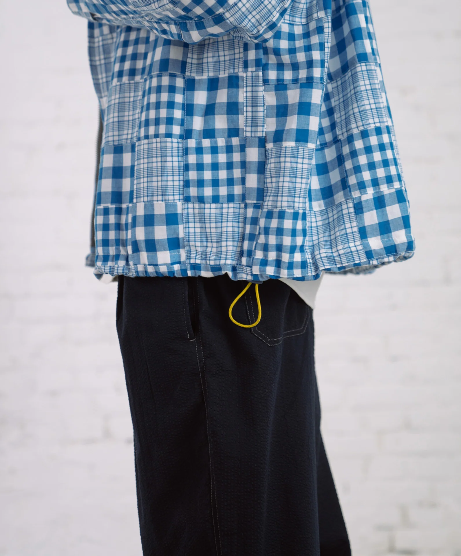 Boxy Swing Jacket - Blue Madras Patchwork - Image 3