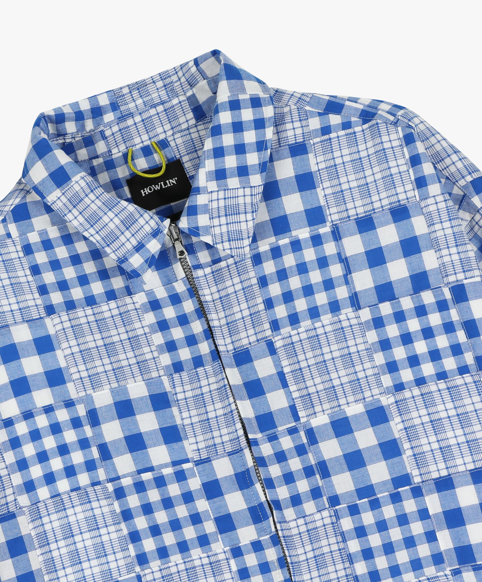 Boxy Swing Jacket - Blue Madras Patchwork - Image 5