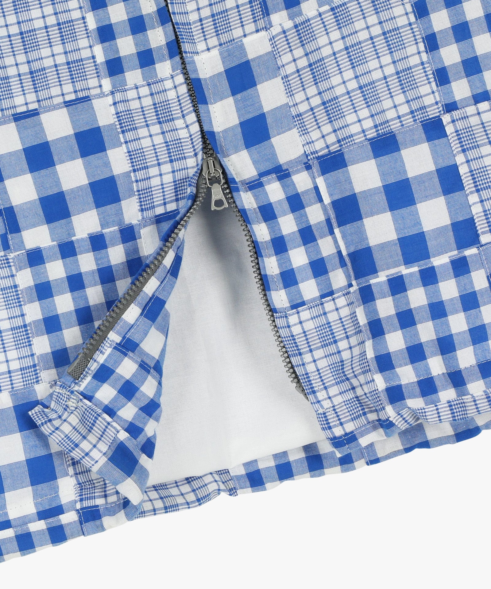 Boxy Swing Jacket - Blue Madras Patchwork - Image 6