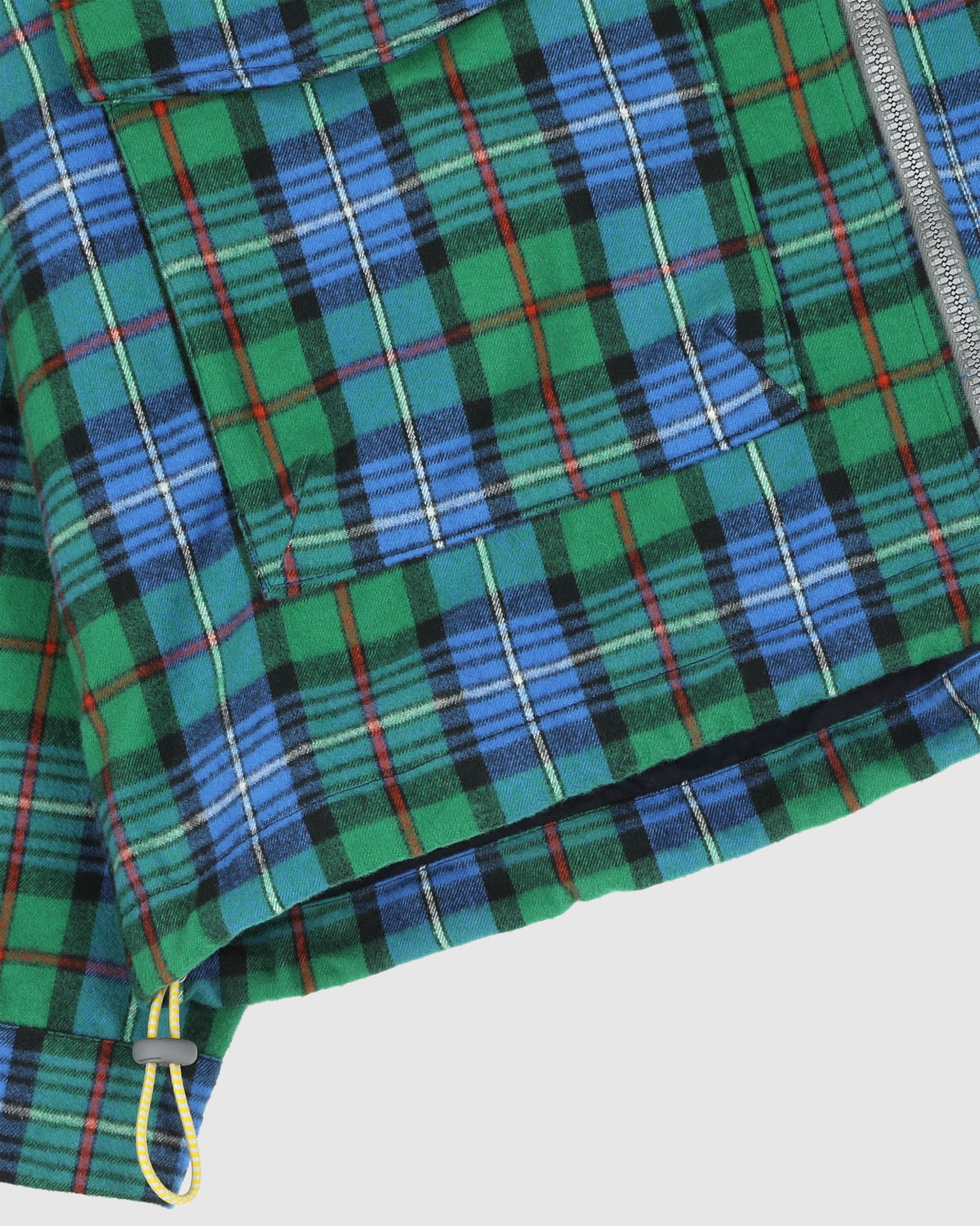 Boxy Swing Jacket - Cord Neck - Tartan - Blue - Image 5