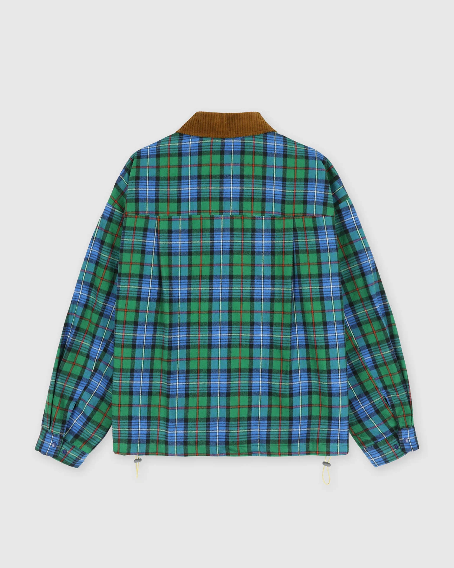 Boxy Swing Jacket - Cord Neck - Tartan - Blue - Image 8
