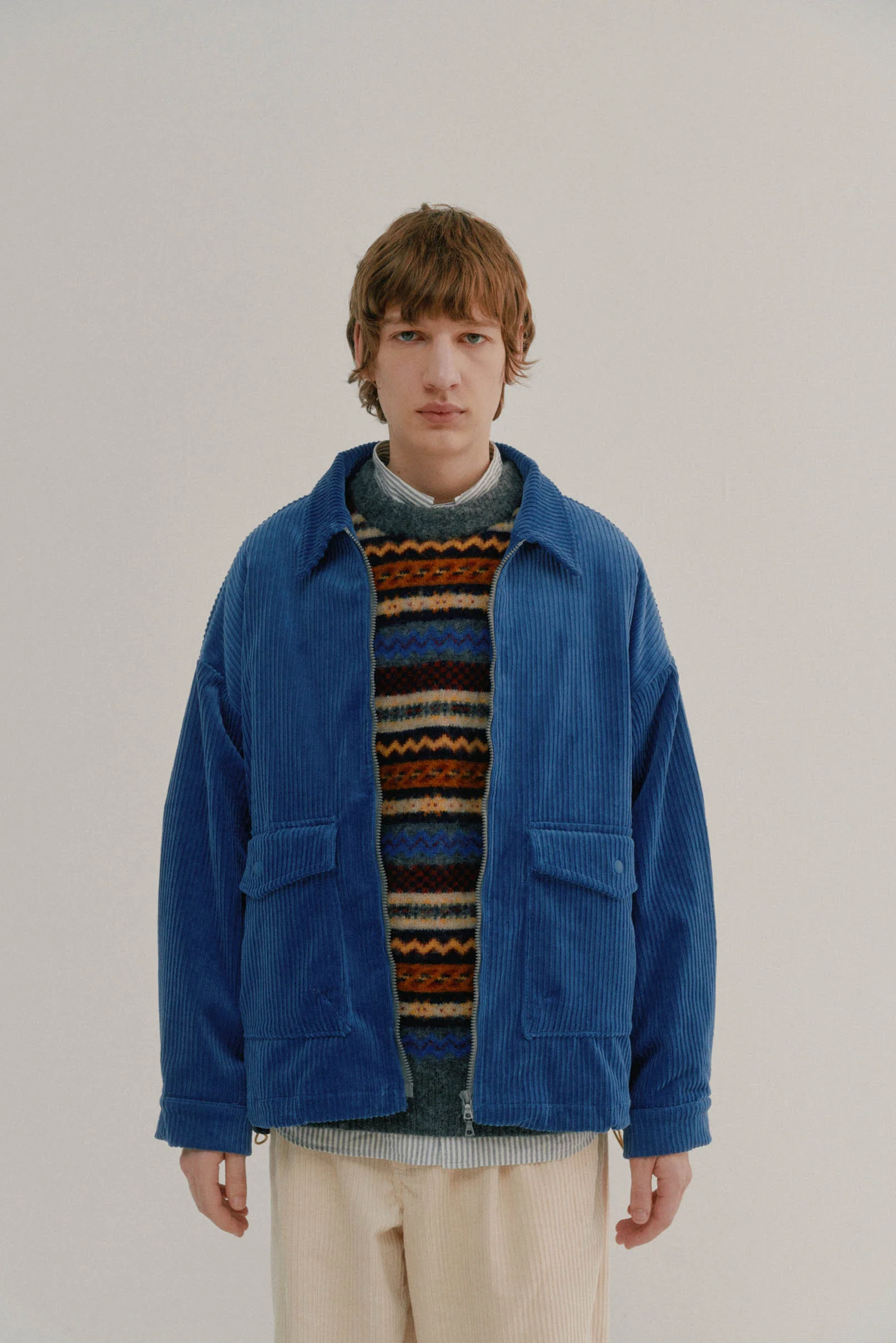 Boxy Swing Jacket - Corduroy Blue - Image 2