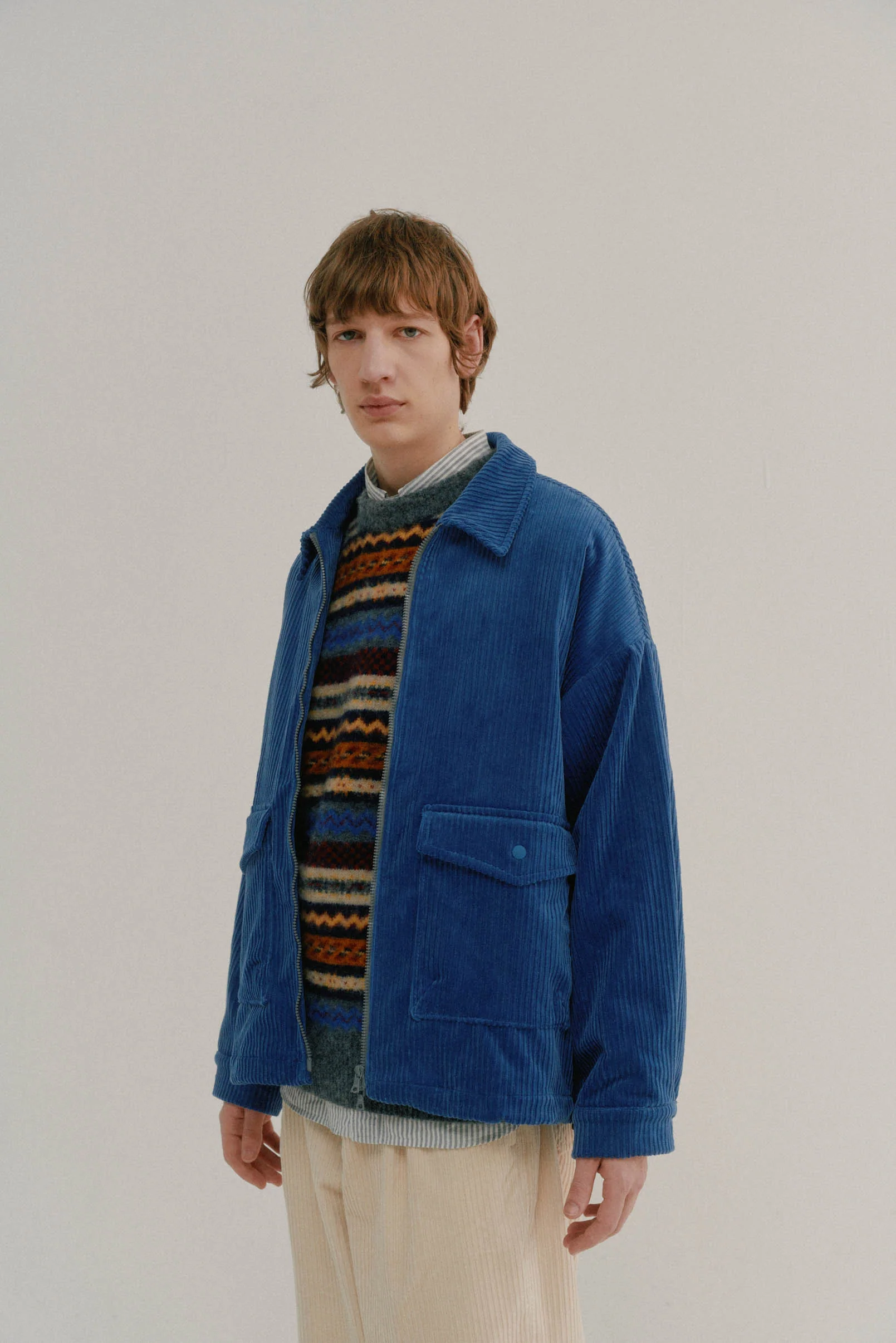 Boxy Swing Jacket - Corduroy Blue - Image 3