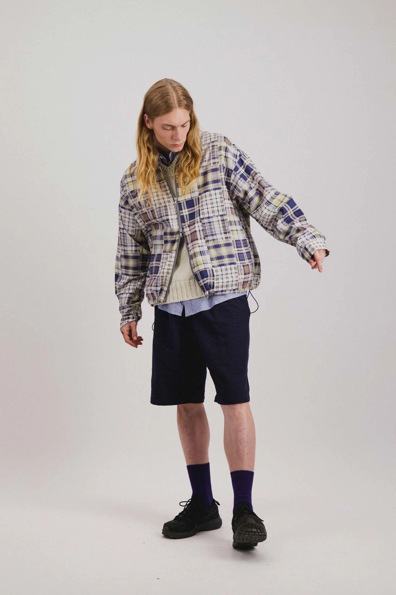 Boxy Swing Jacket - Fantasy - Blue Madras Mix - Image 3