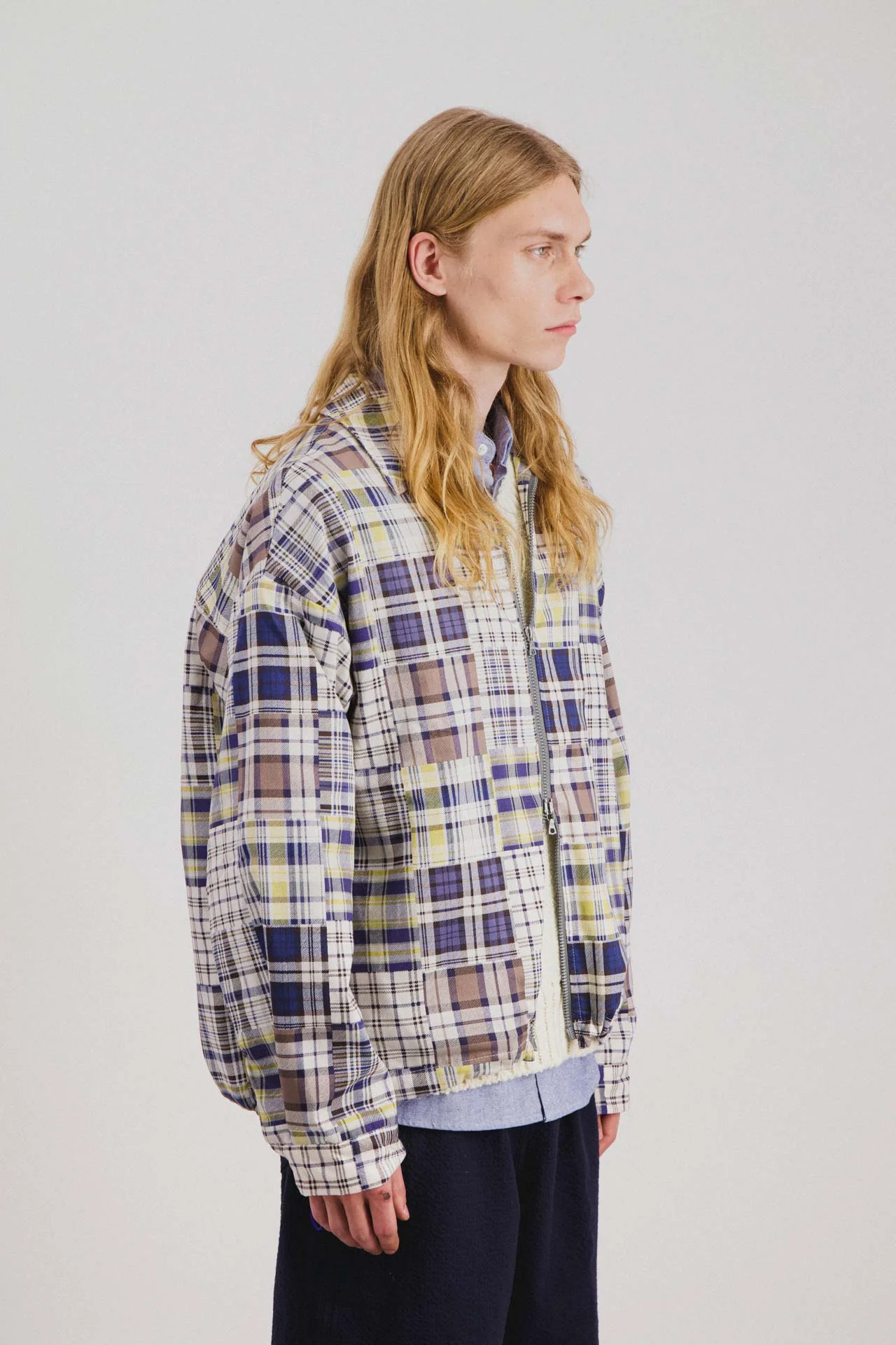 Boxy Swing Jacket - Fantasy - Blue Madras Mix - Image 4