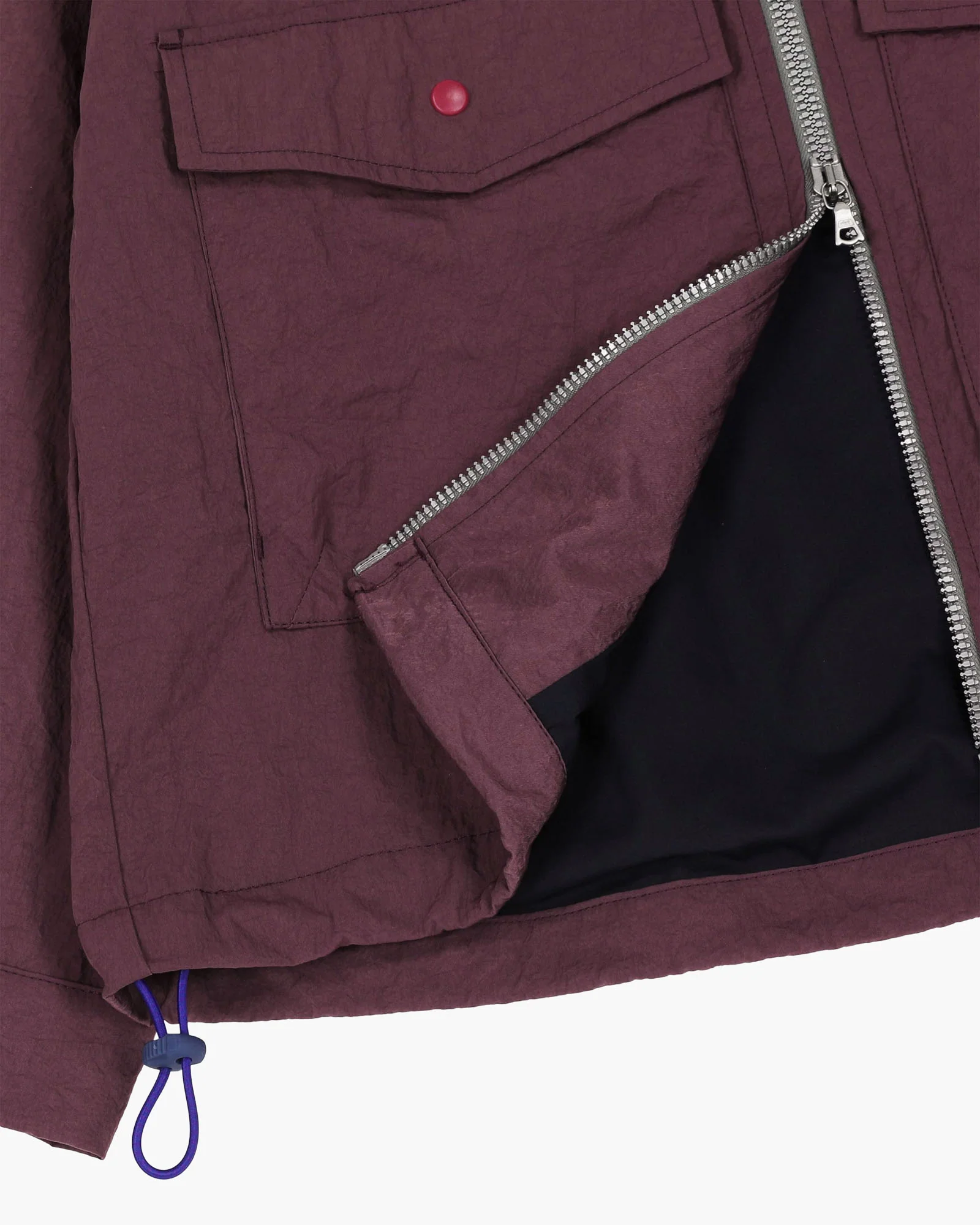 Boxy Swing Jacket For Women - Grungy Japanese Nylon Twill - Burgundy (Women) - Image 5