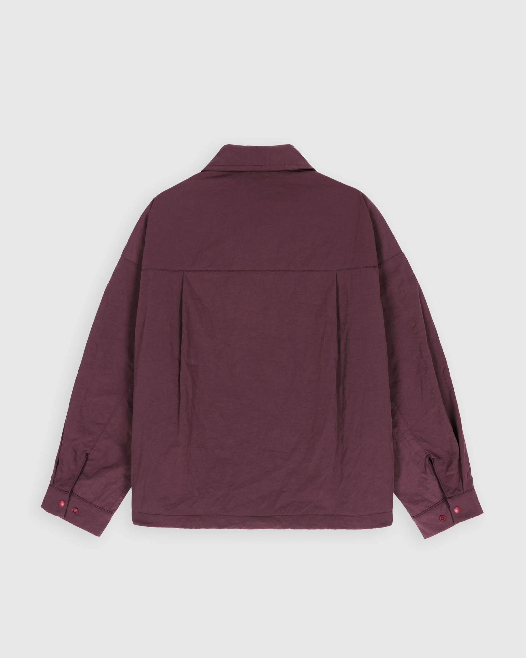 Boxy Swing Jacket For Women - Grungy Japanese Nylon Twill - Burgundy (Women) - Image 7