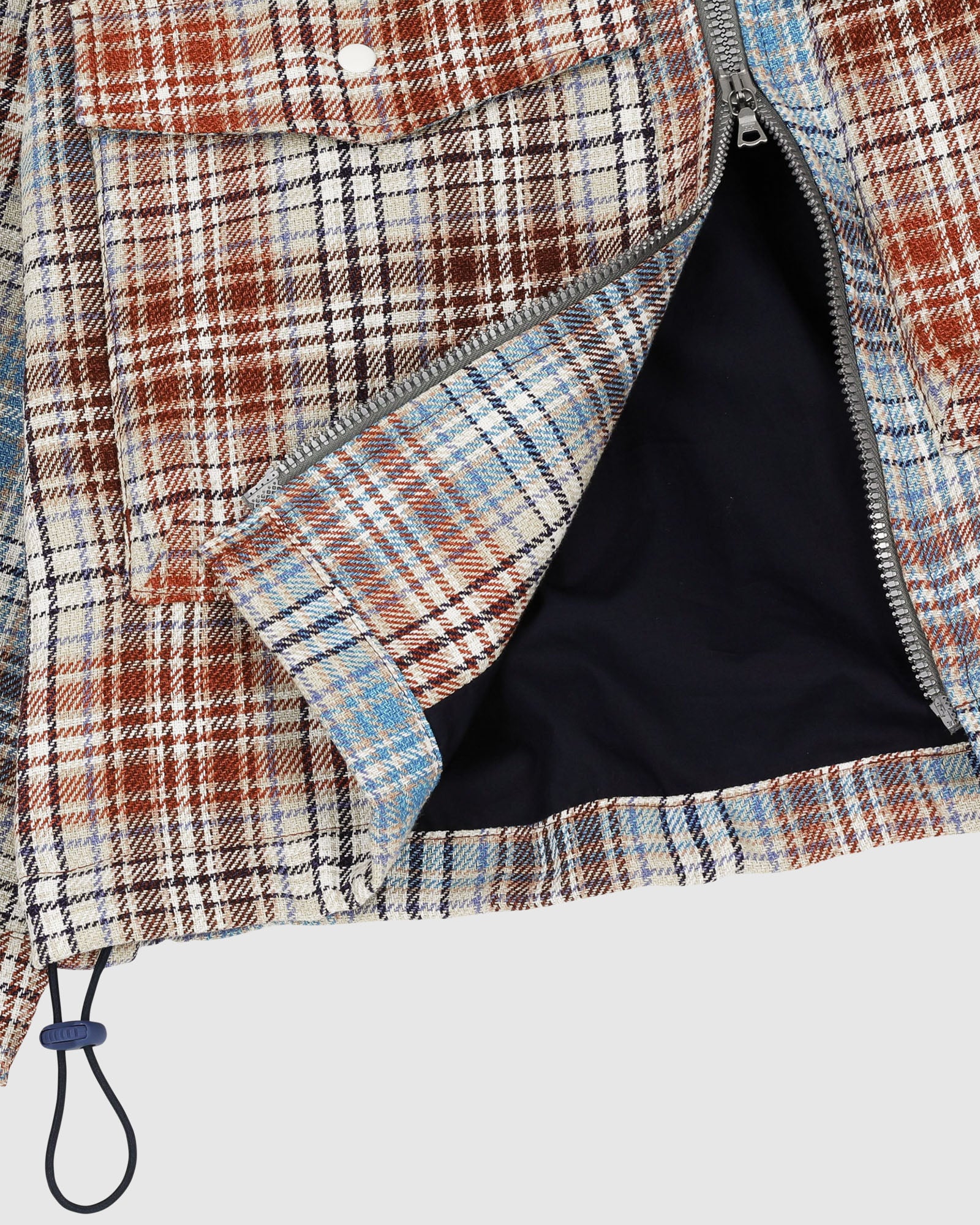 Boxy Swing Jacket For Women - Japanese Twill Check - Sand (Women) - Image 6