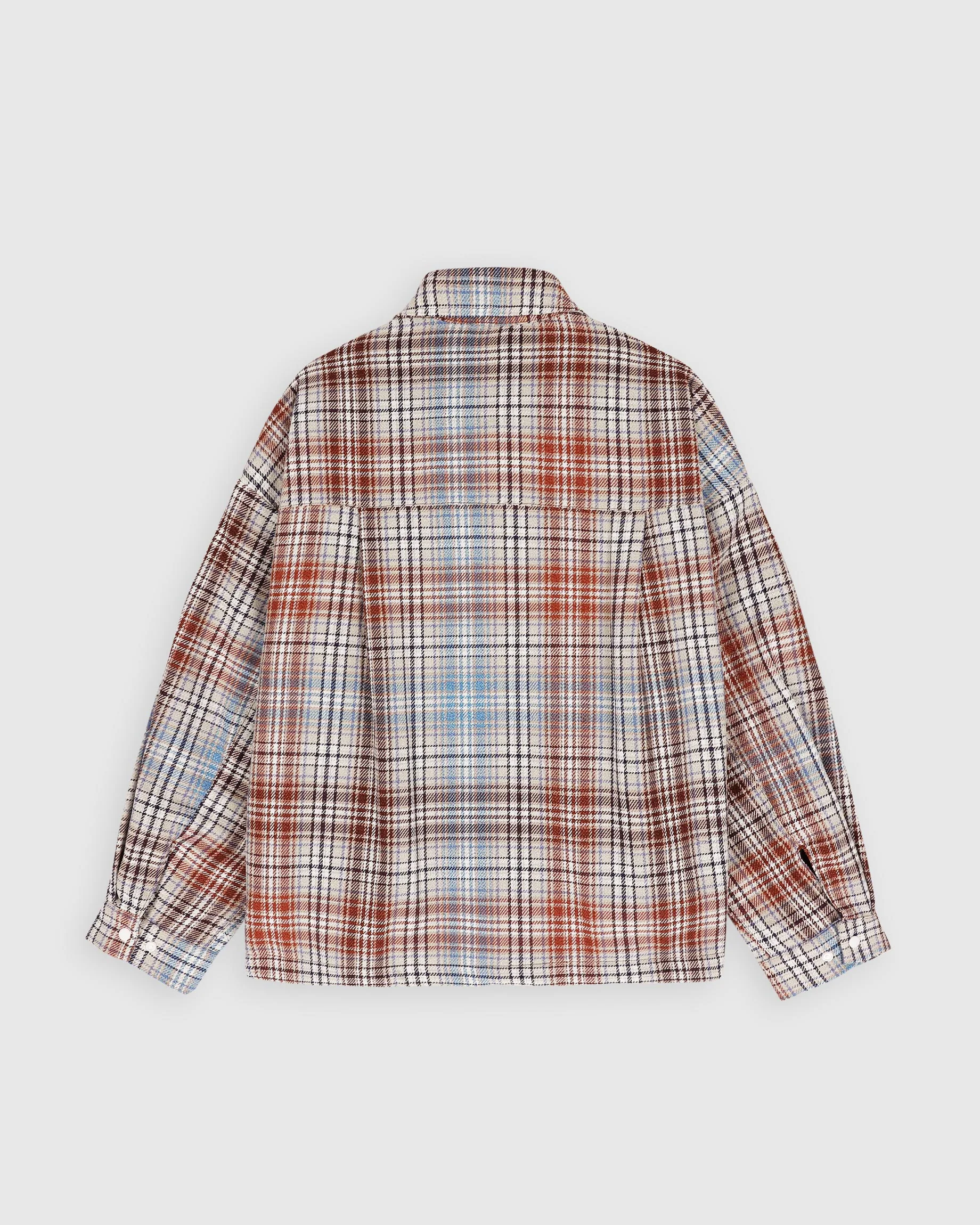 Boxy Swing Jacket For Women - Japanese Twill Check - Sand (Women) - Image 8