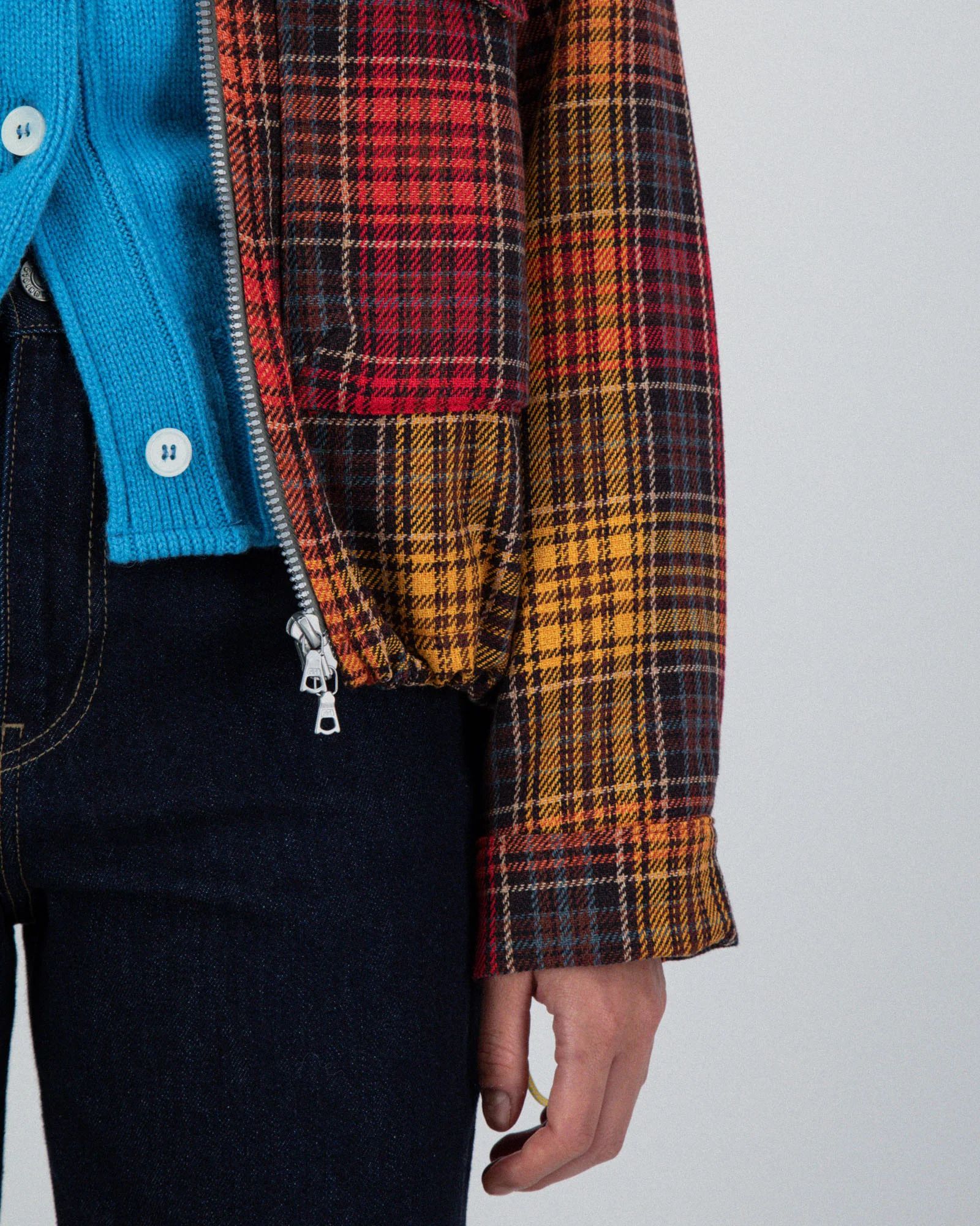 Boxy Swing Jacket For Women - Japanese Twill Check - Spaced Up (Women) - Image 4