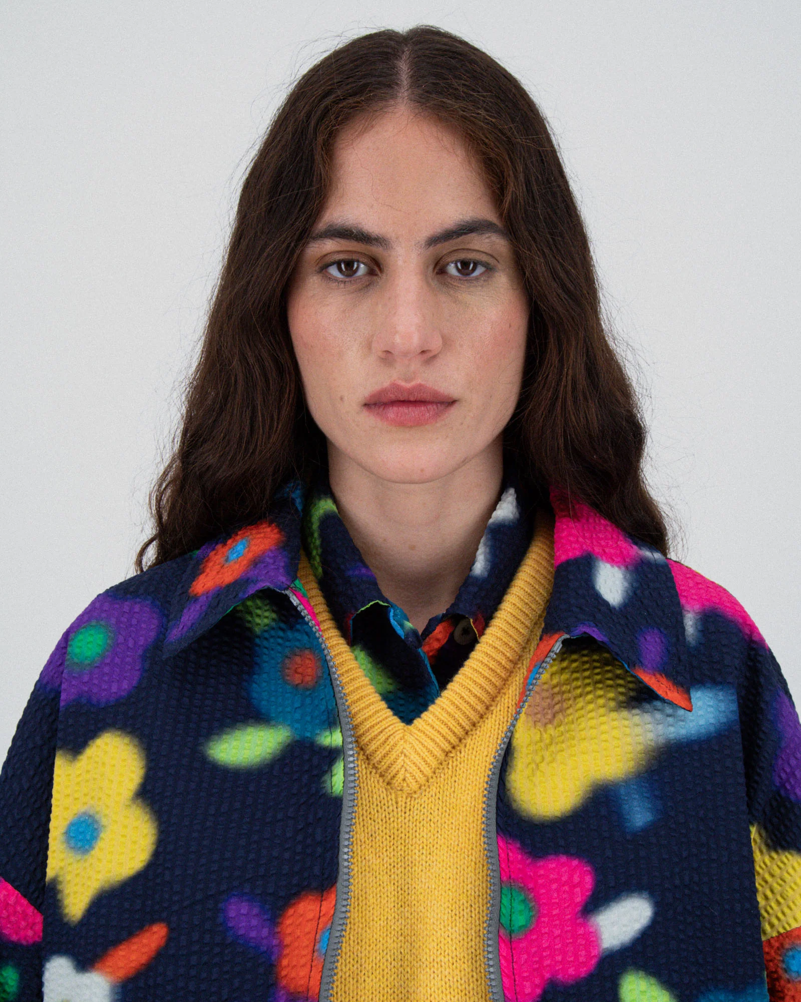 Boxy Swing Jacket For Women - Trippy Flowers - Space (Women) - Image 3