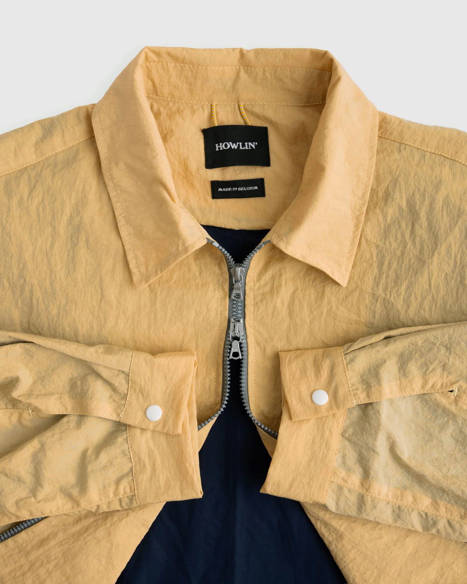 Boxy Swing Jacket - Grungy Japanese Nylon Twill - Yellow - Image 4