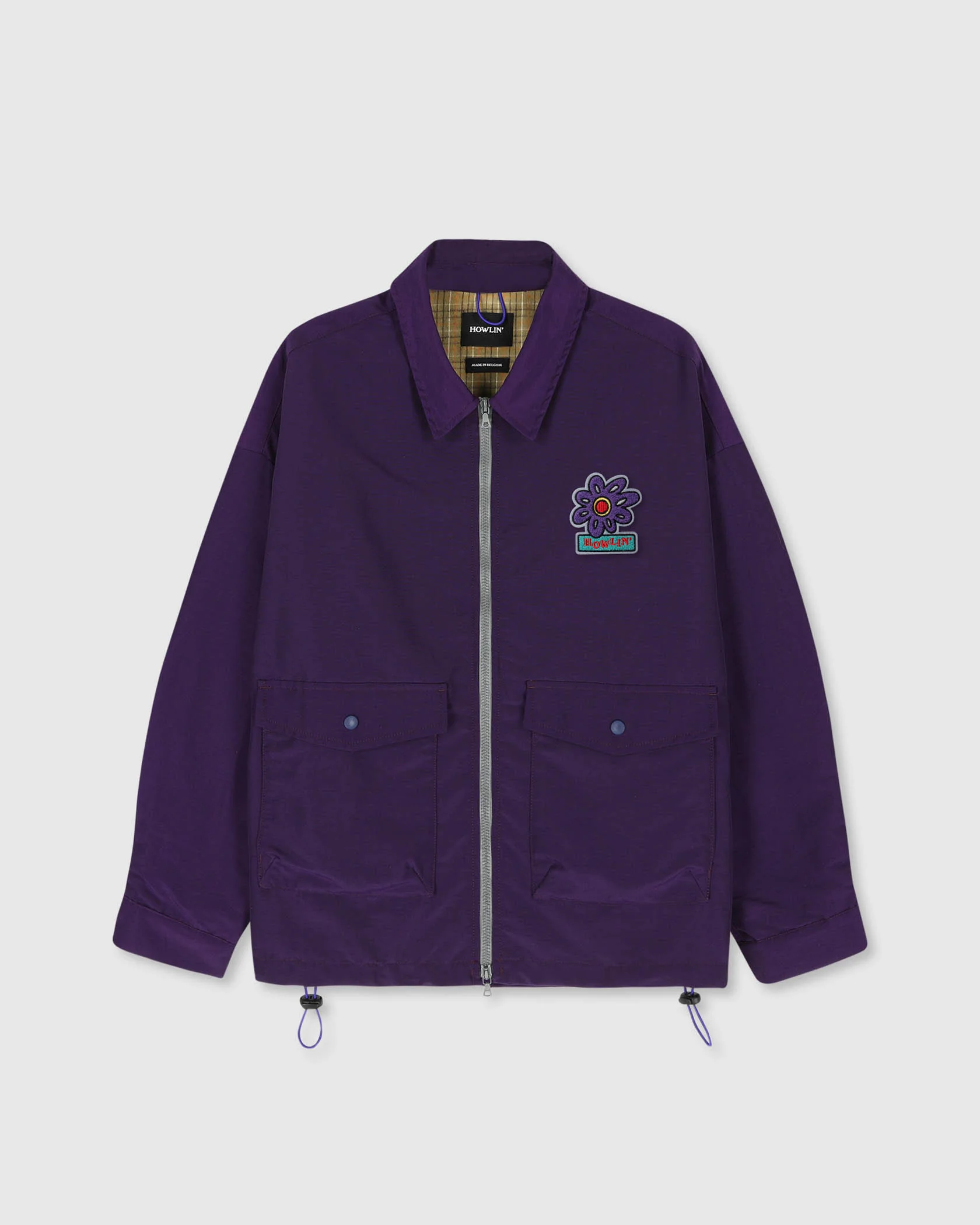 Boxy Swing Jacket - Howlin’ Flower Purple
