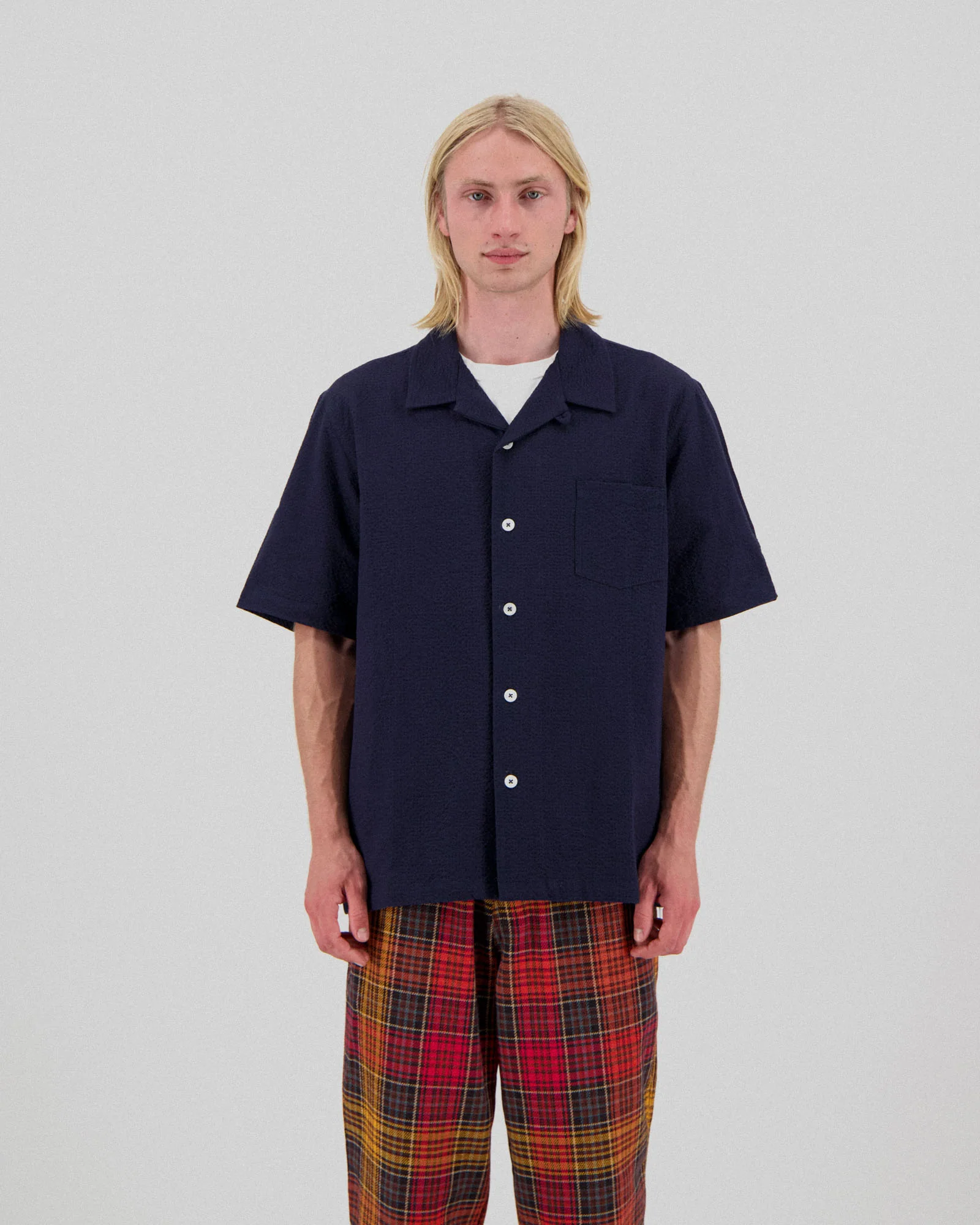 Cocktail Shirt - Crispy Seersucker - Navy - Image 2