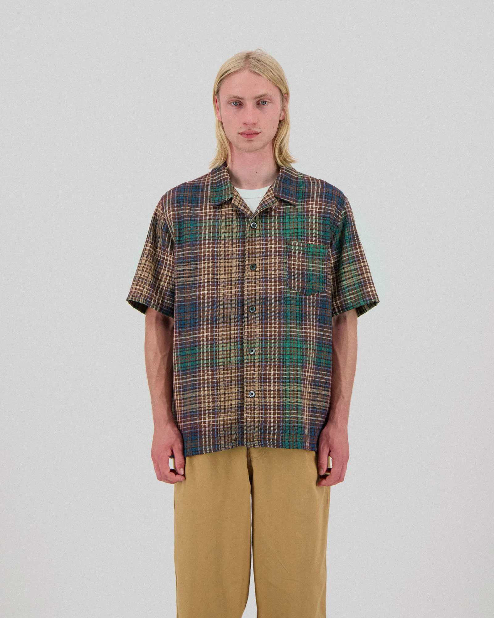 Cocktail Shirt - Japanese Twill Check - Brown - Image 2