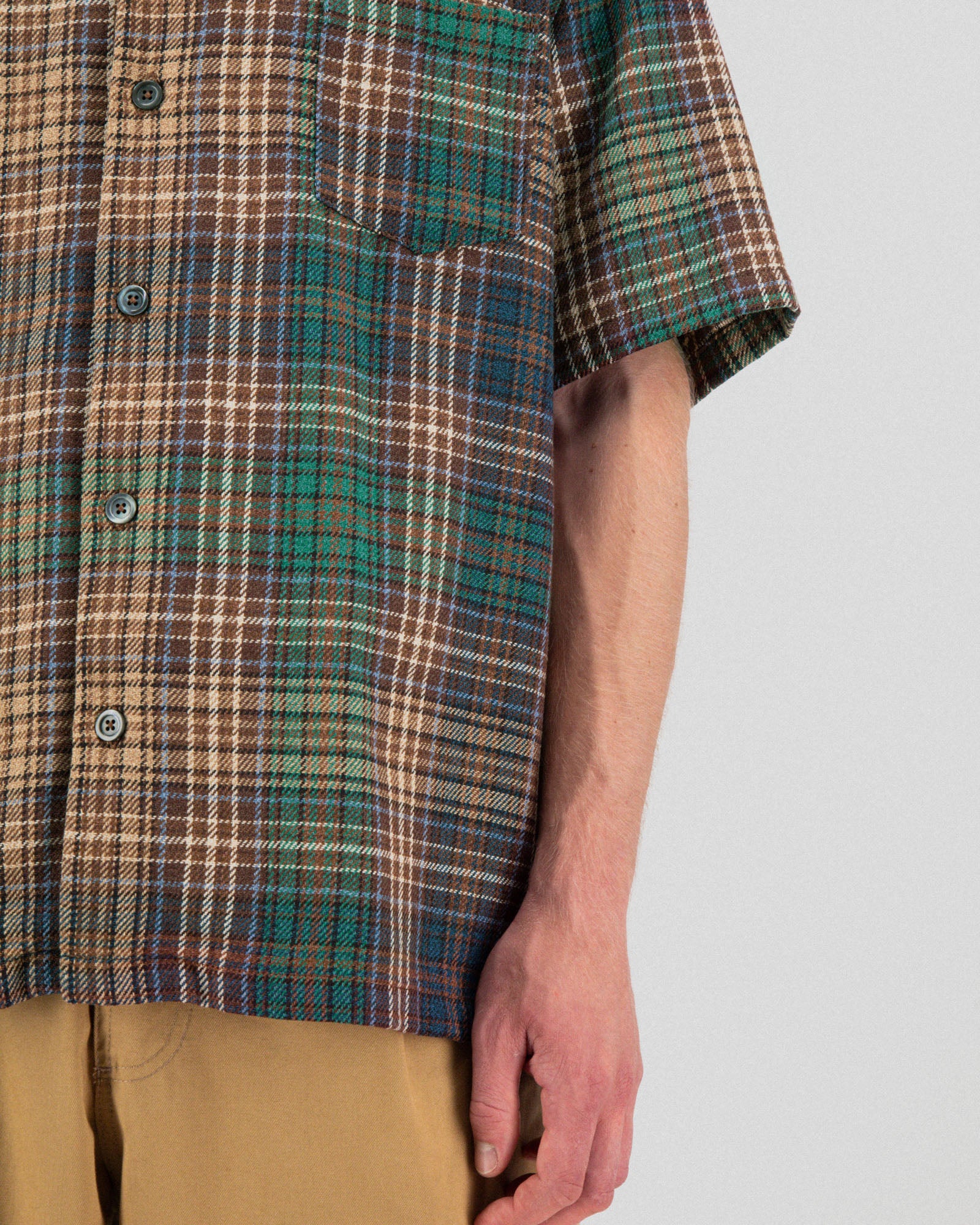 Cocktail Shirt - Japanese Twill Check - Brown - Image 3