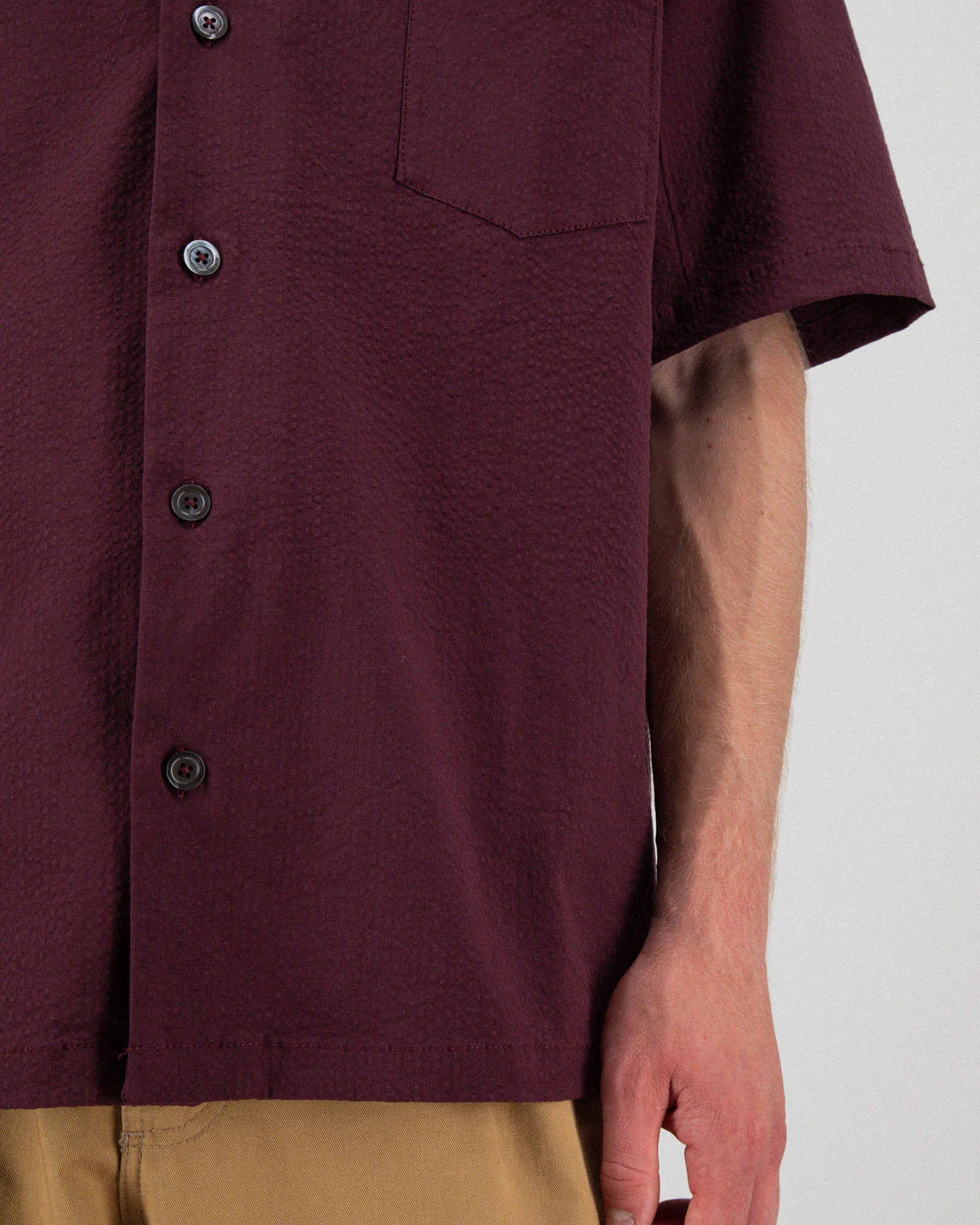 Cocktail Shirt - Seersucker - Burgundy - Image 4
