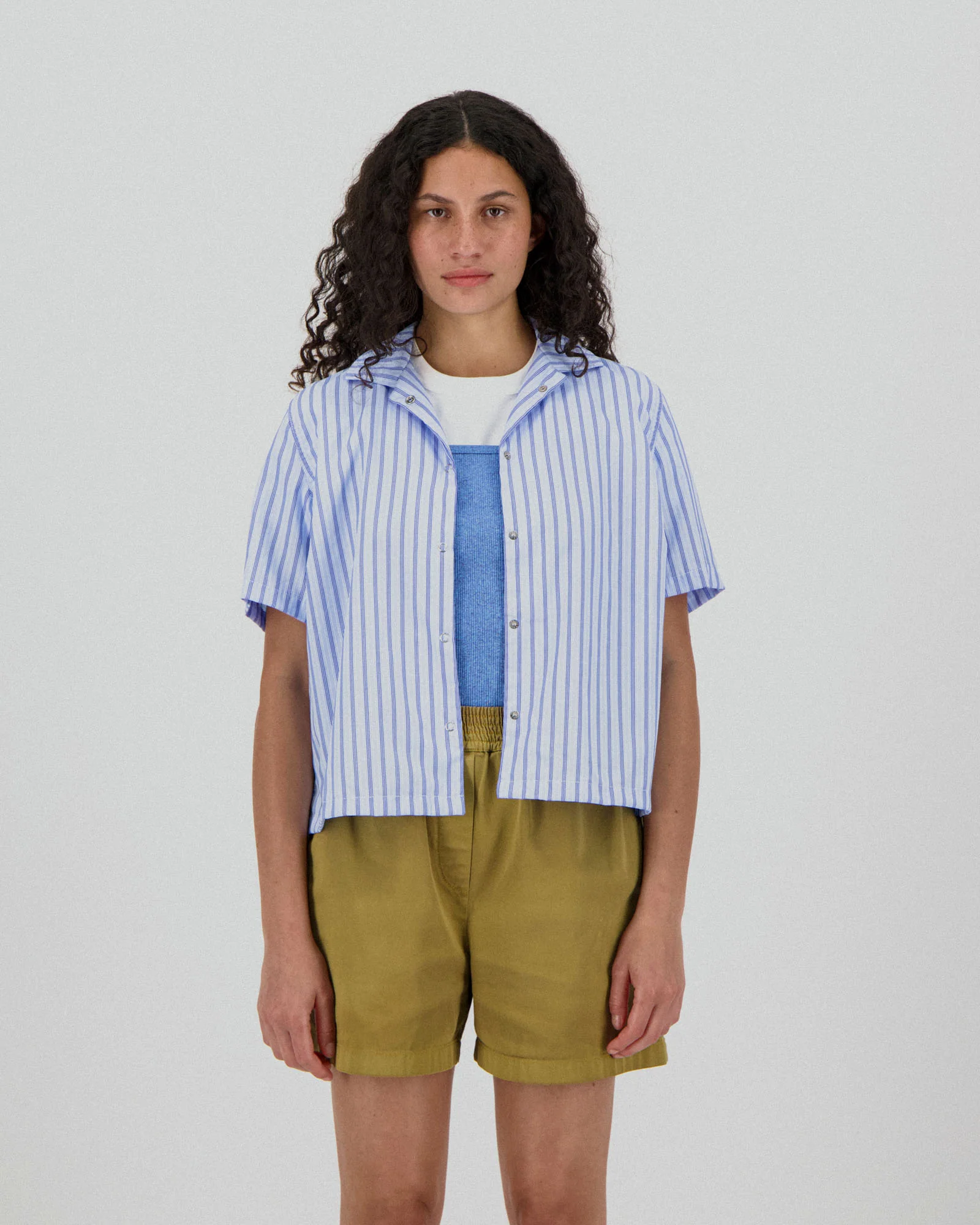 Cocktails For The Girls shirt - Fine Stripes - Multi Blue (Women) - Image 3