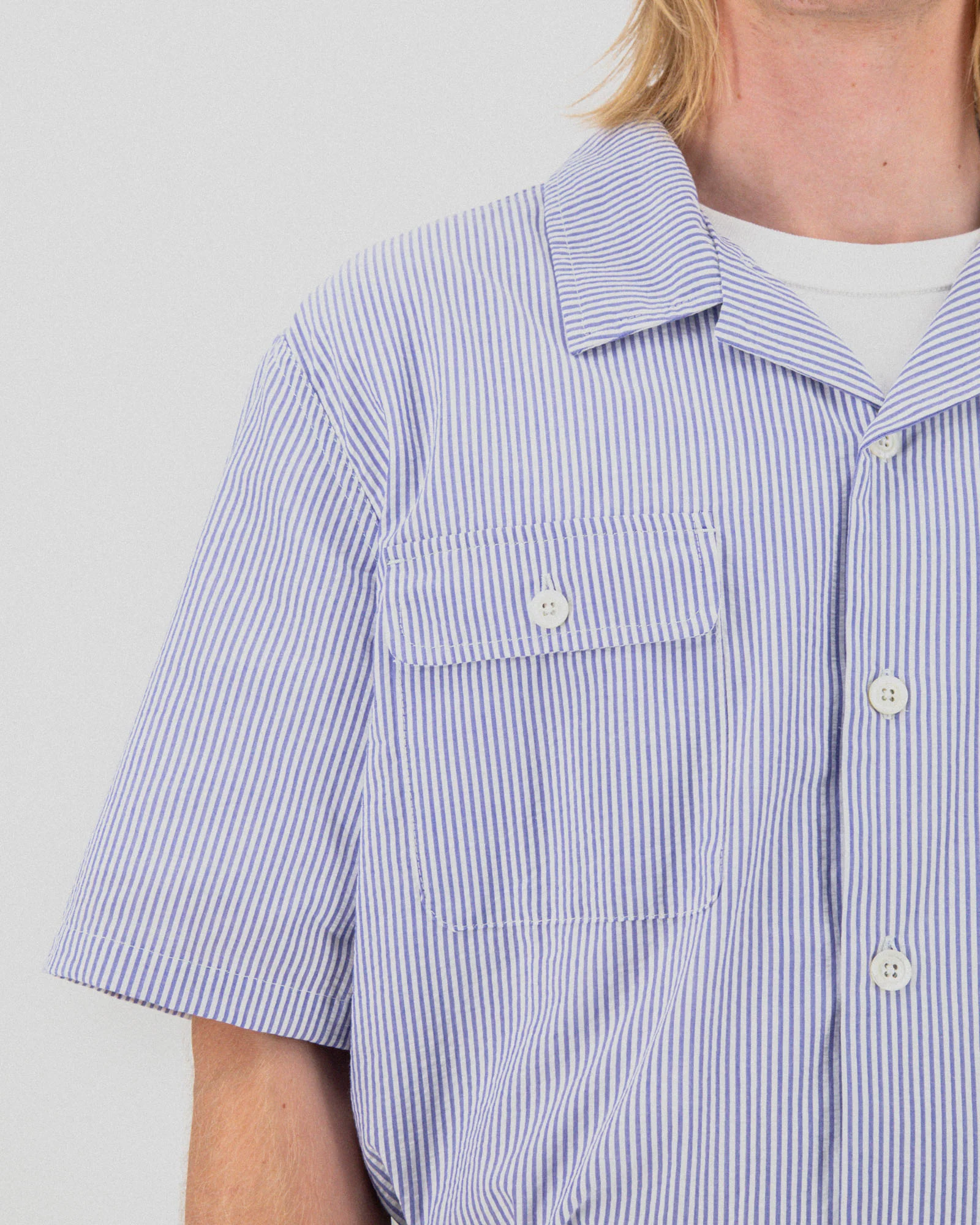 Cool Breeze Shirt - Seersucker Stripes - Blue Moon - Image 4