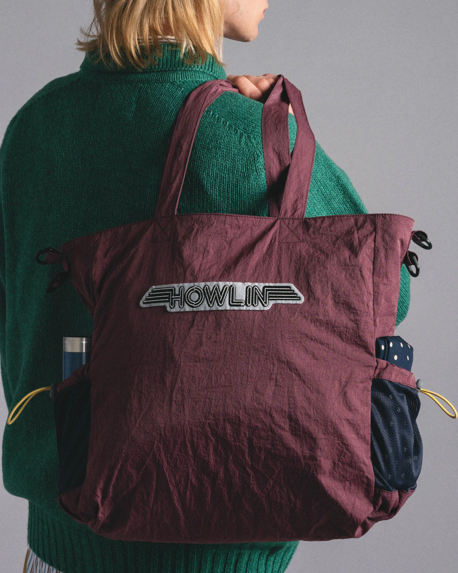 Cosmic Bag - Grungy Japanese Nylon Twill - Burgundy - Image 2