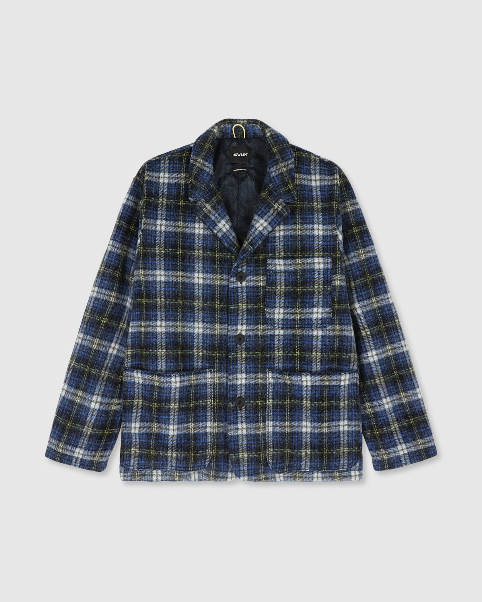 Cosmic Blazer - Brushed Japanese Wool Check Blue Mix