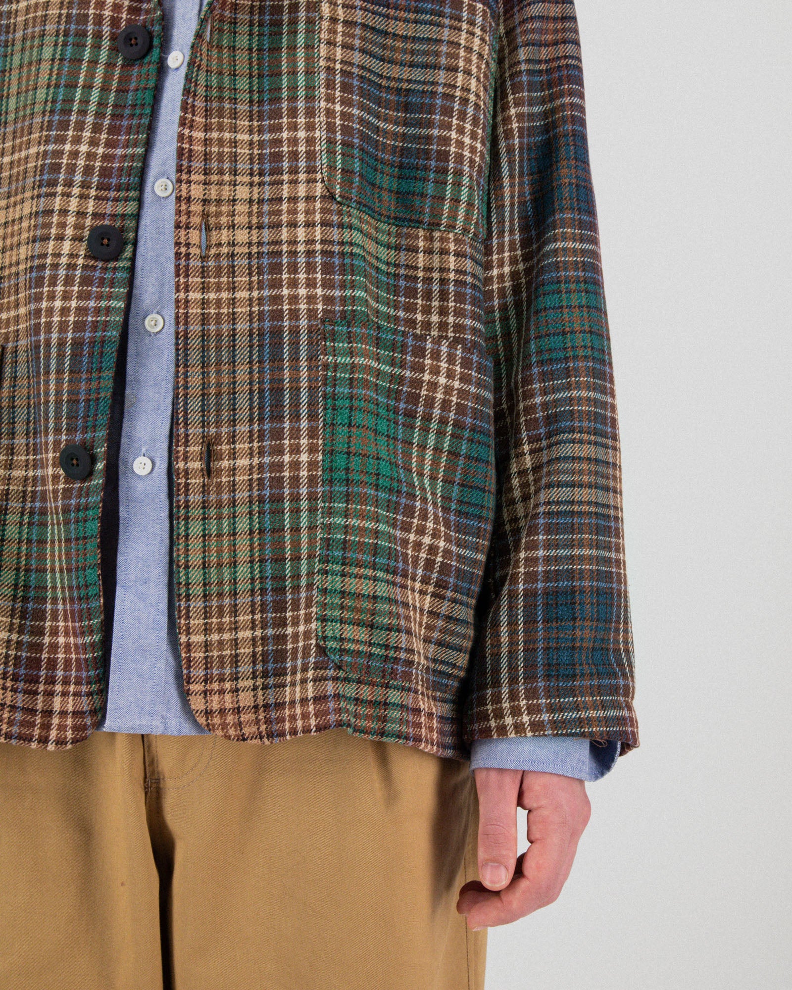 Cosmic Blazer - Japanese Twill Check - Brown - Image 5