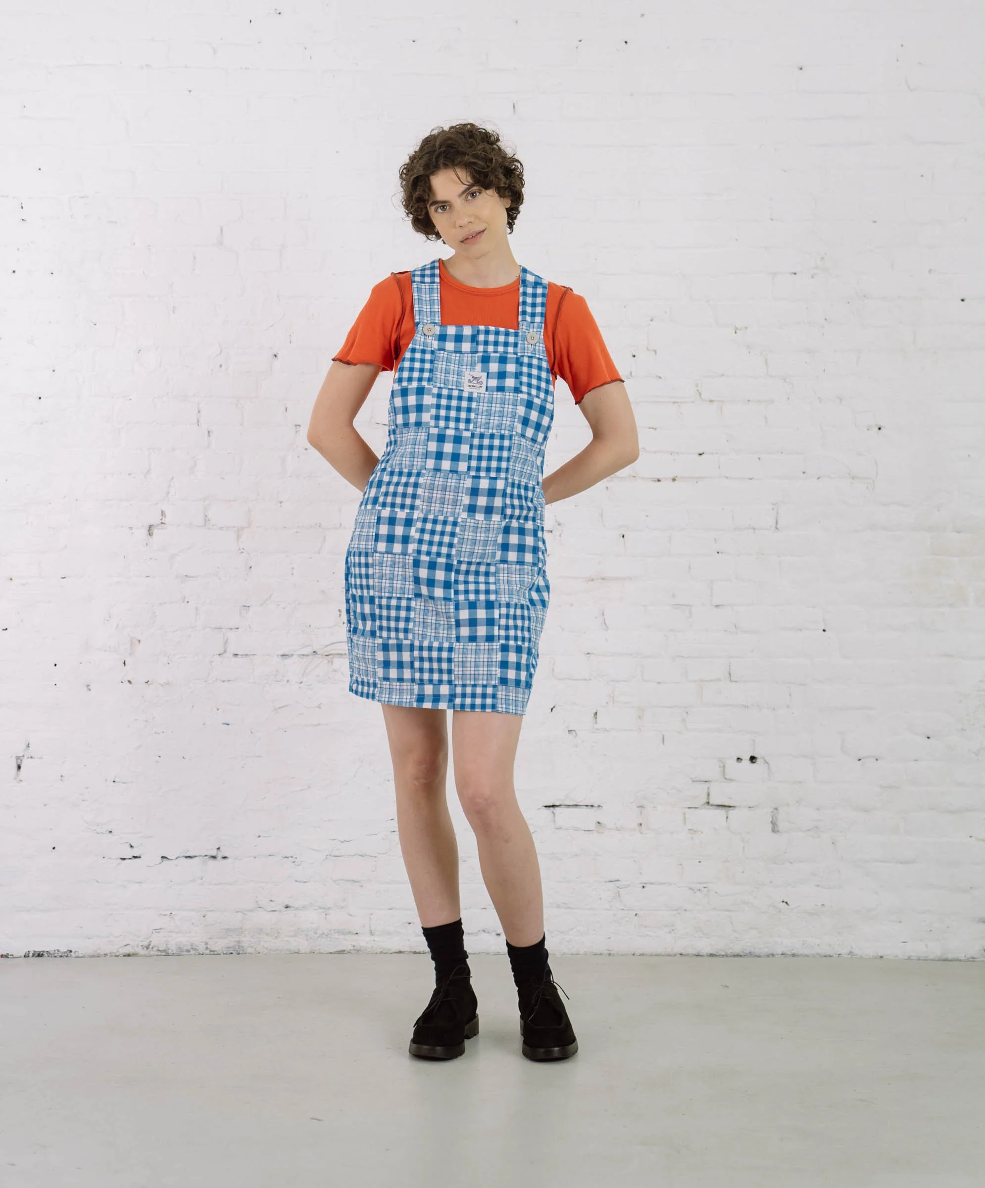 Cosmic Dress - Blue Madras Patchwork (Women) - Image 3