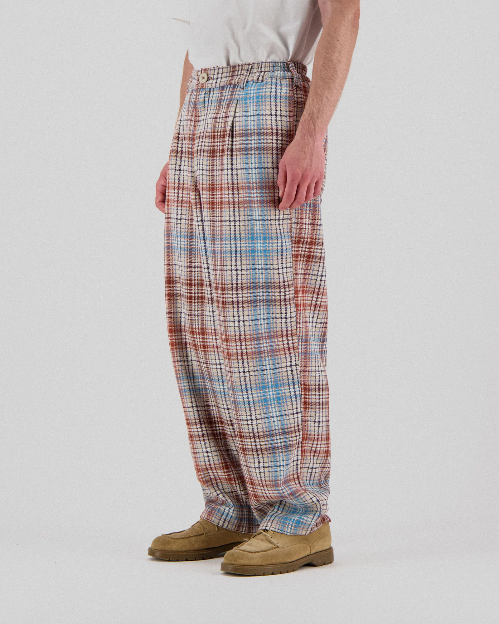 Cosmic Pants - Japanese Twill Check - Sand - Image 3