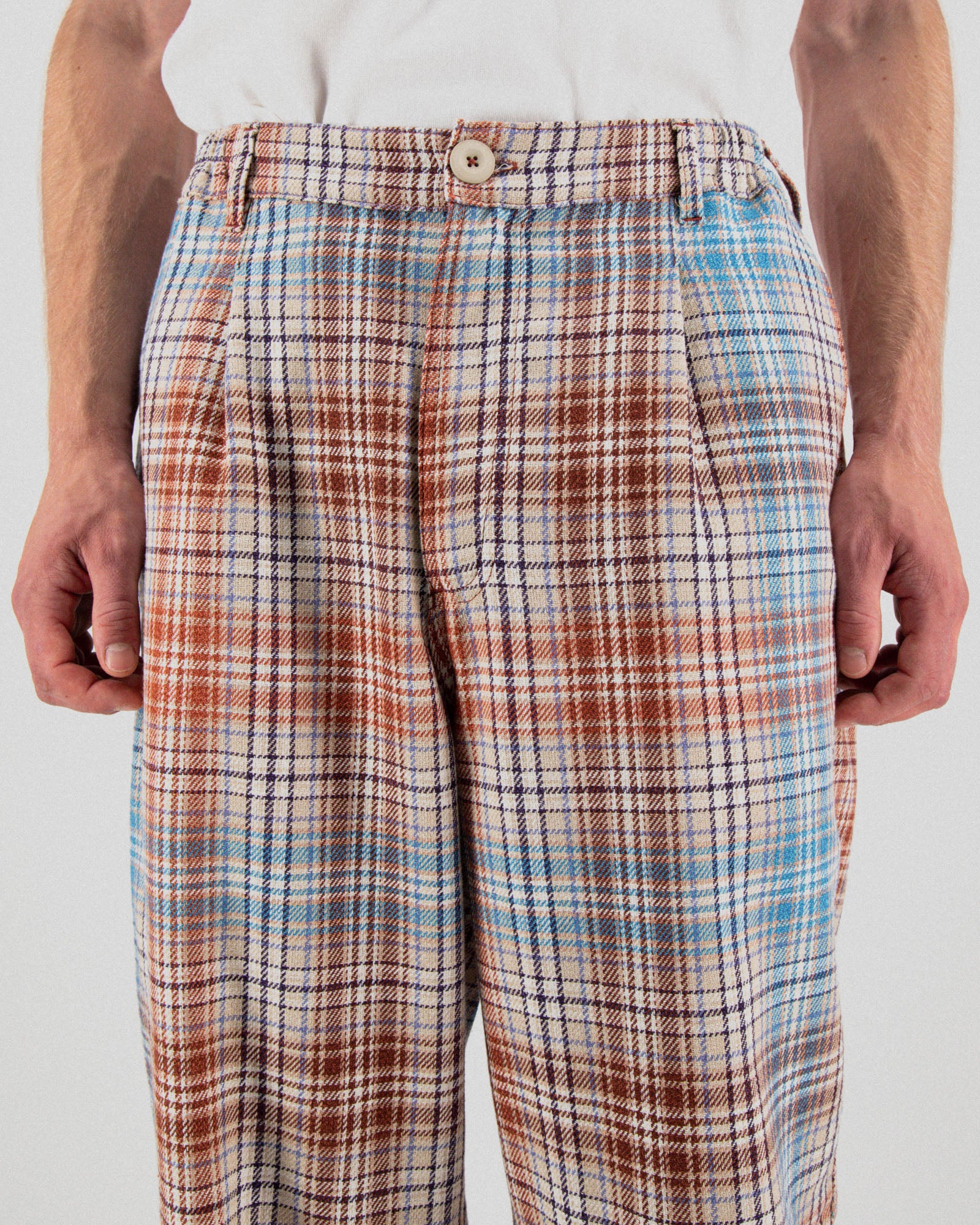 Cosmic Pants - Japanese Twill Check - Sand - Image 4