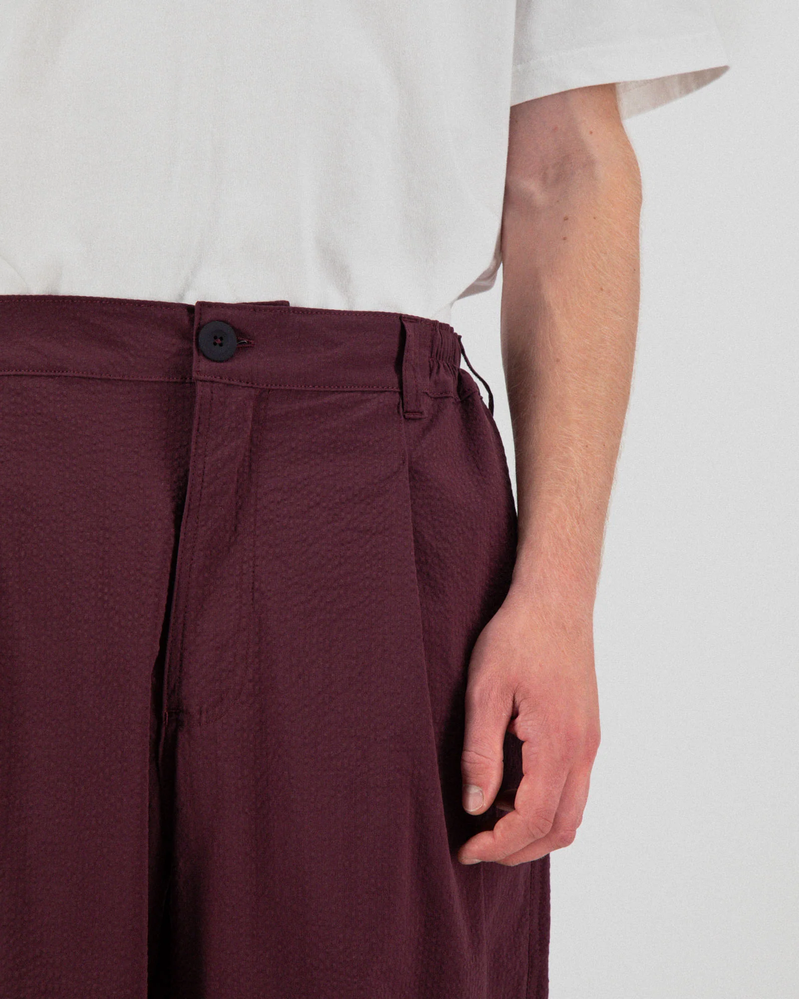 Cosmic Pants - Seersucker - Burgundy - Image 4
