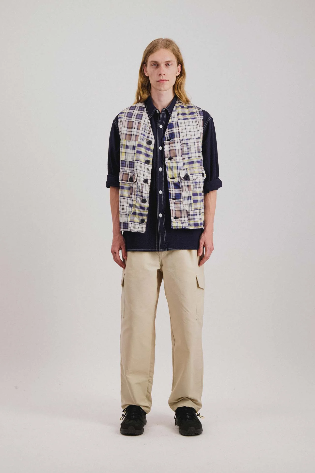 Cosmic Vest - Blue Madras Mix - Image 4