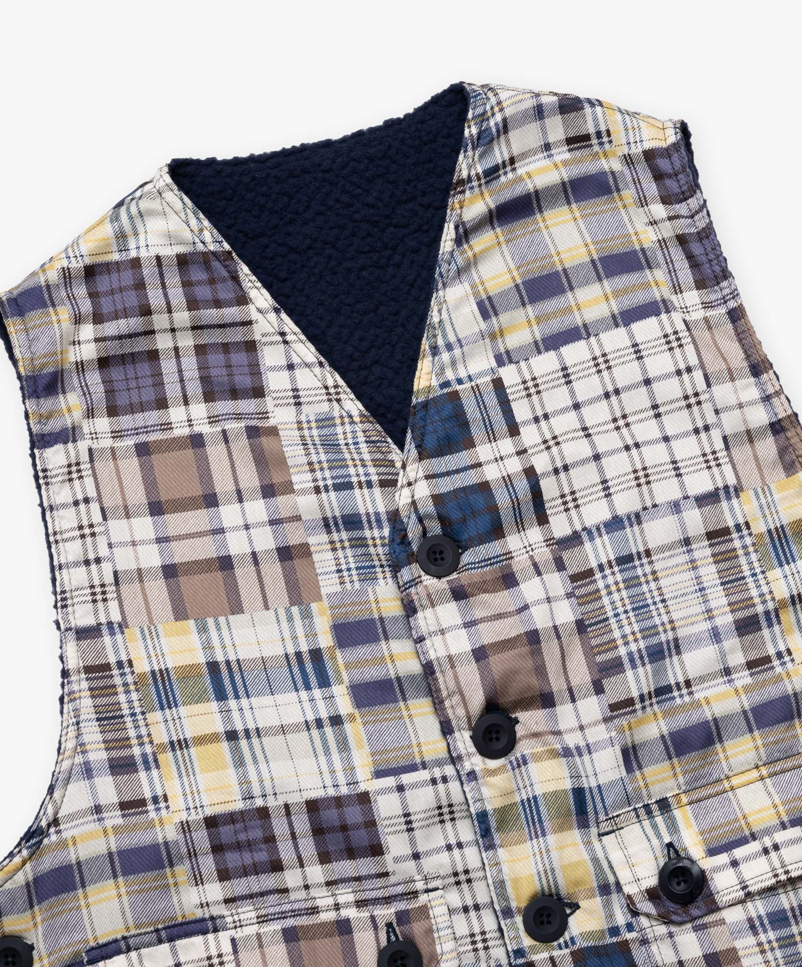 Cosmic Vest - Blue Madras Mix - Image 6
