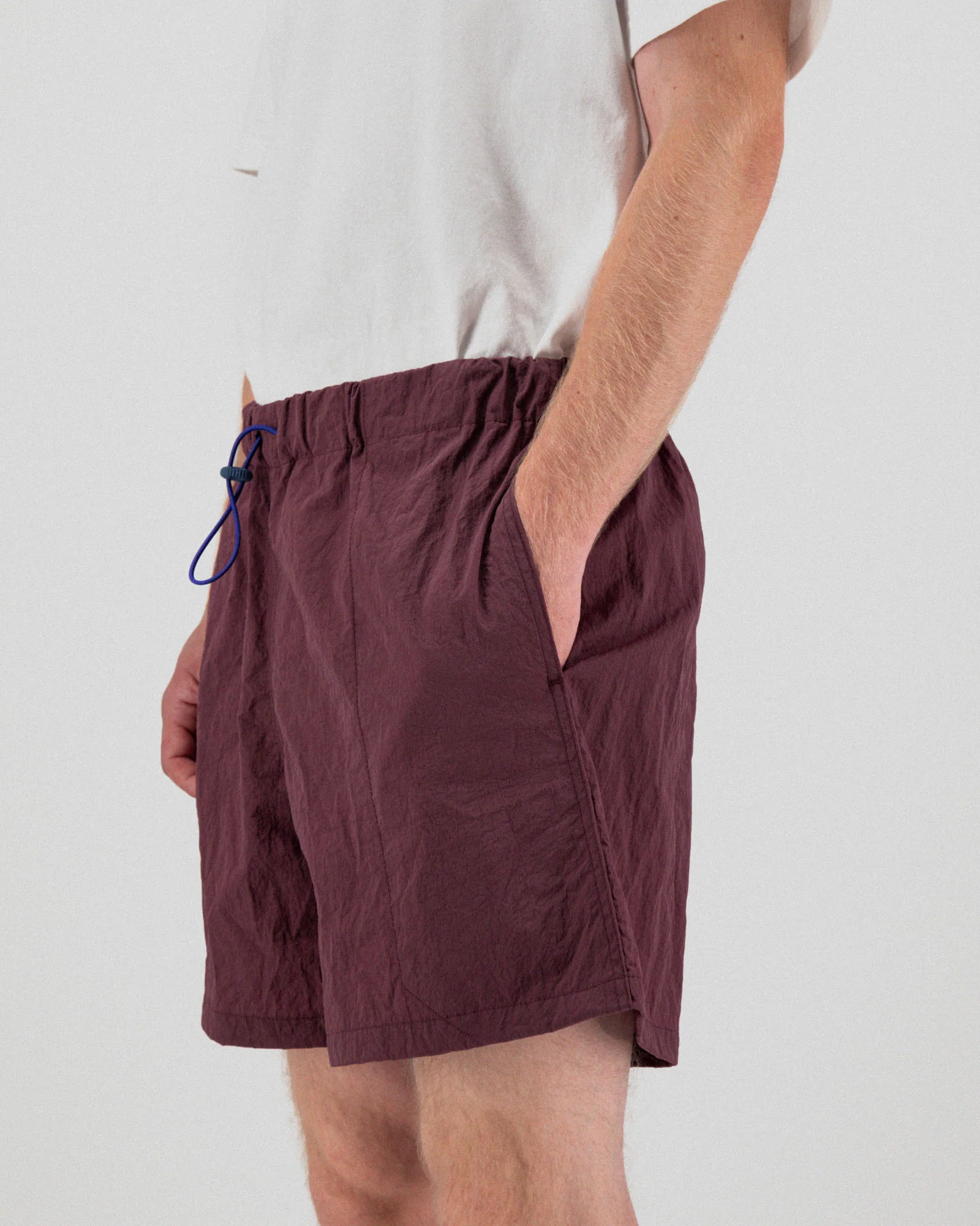 Doppler Effect Shorts - Grungy Japanese Nylon Twill - Burgundy - Image 3