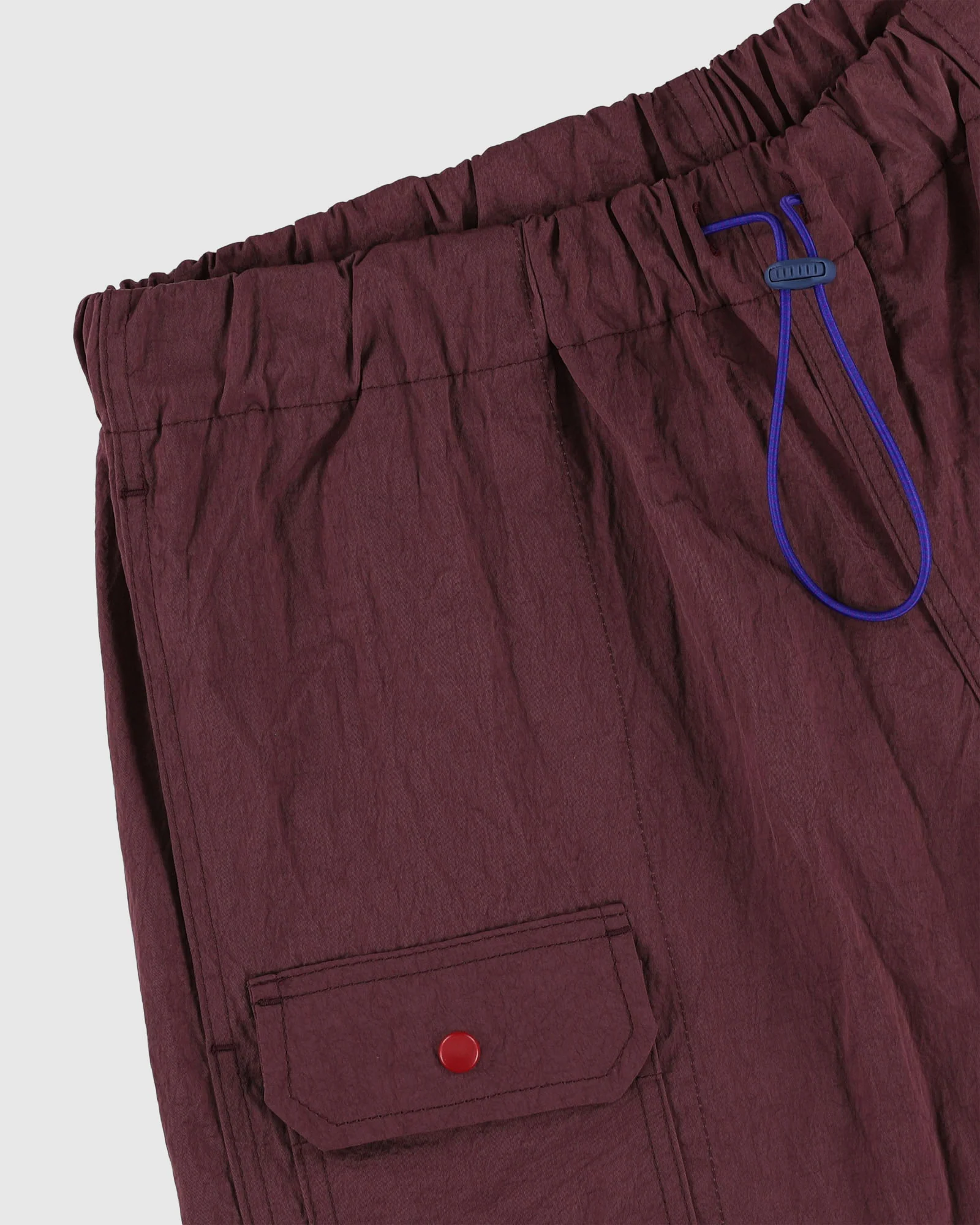 Doppler Effect Shorts - Grungy Japanese Nylon Twill - Burgundy - Image 4