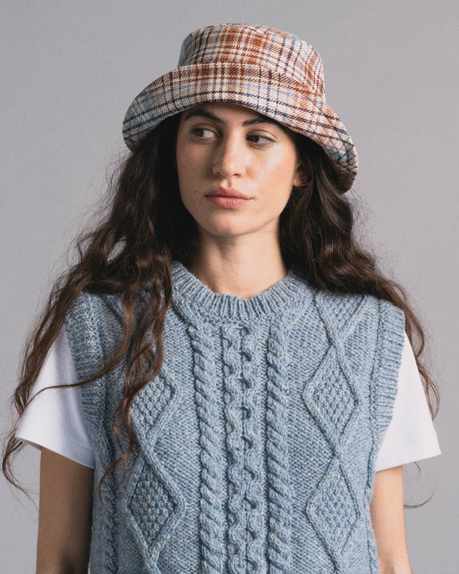 Dream On Dreamer Hat - Japanese Twill Check - Sand - Image 2