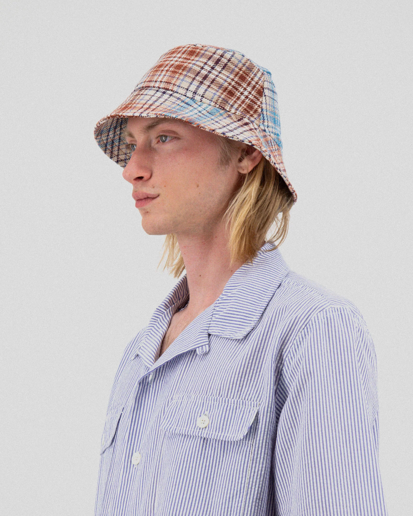 Dream On Dreamer Hat - Japanese Twill Check - Sand - Image 4