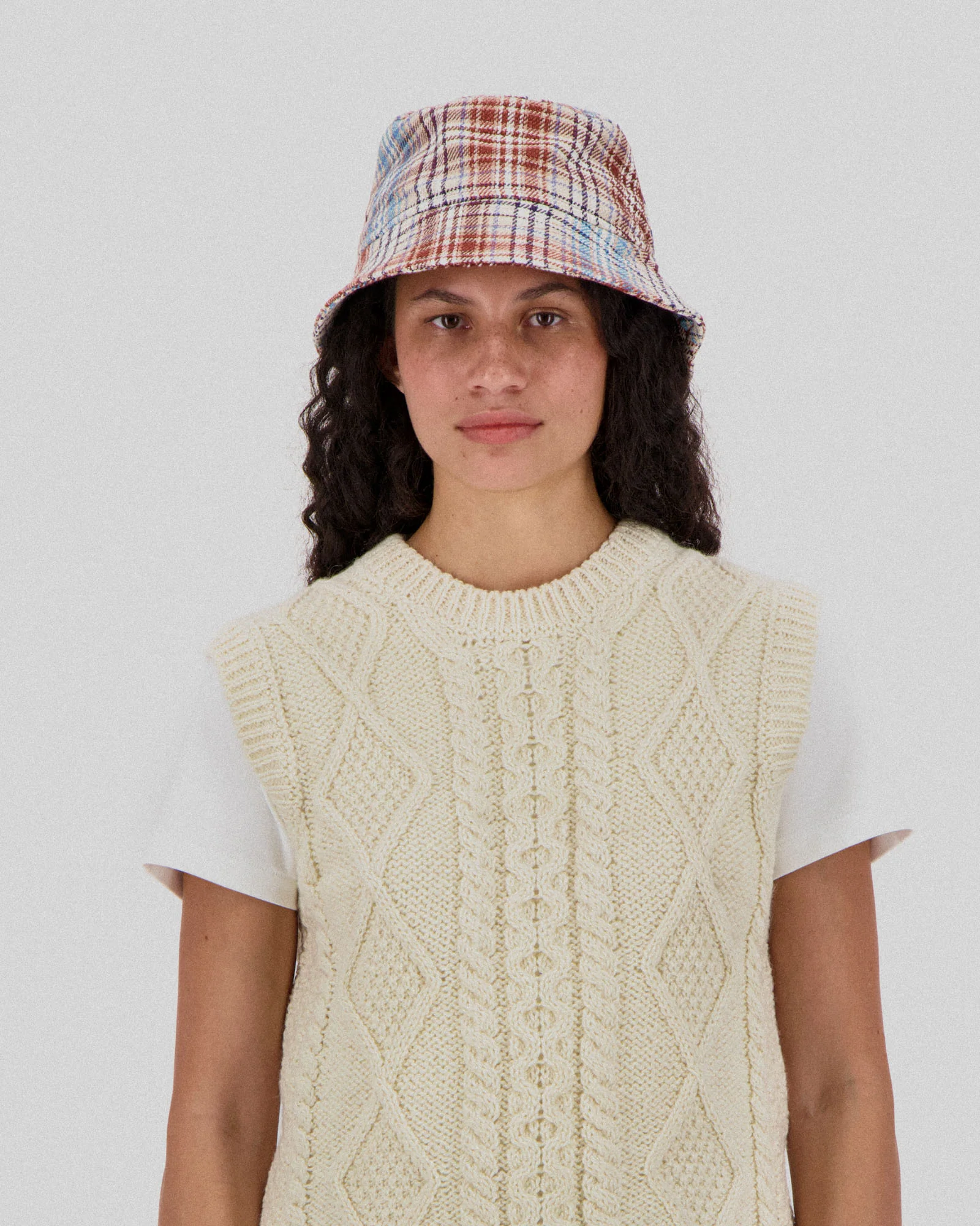 Dream On Dreamer Hat - Japanese Twill Check - Sand - Image 5