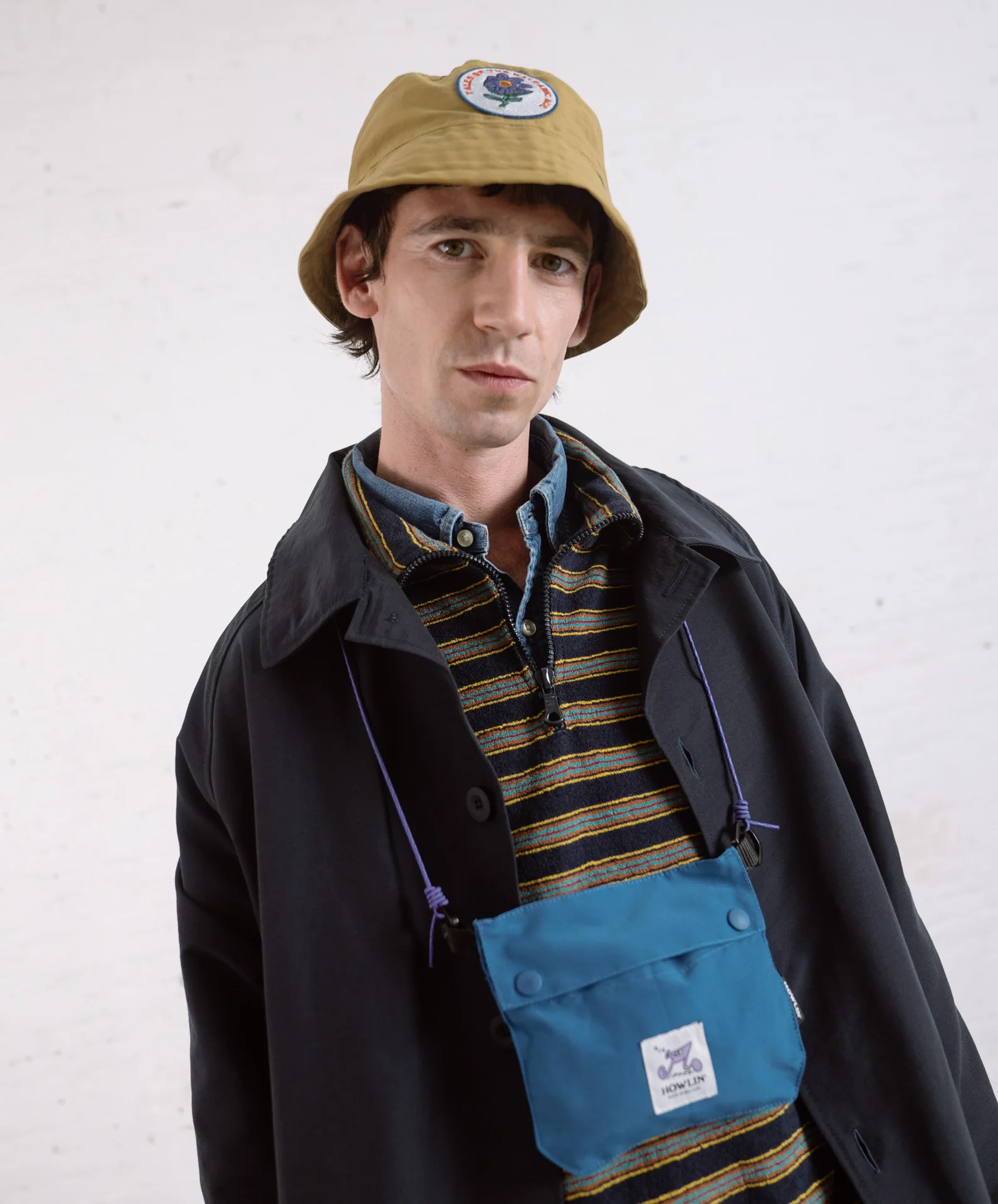 Dream On Dreamer Hat With Patch - Khaki Water Repellent Nylon - Image 4