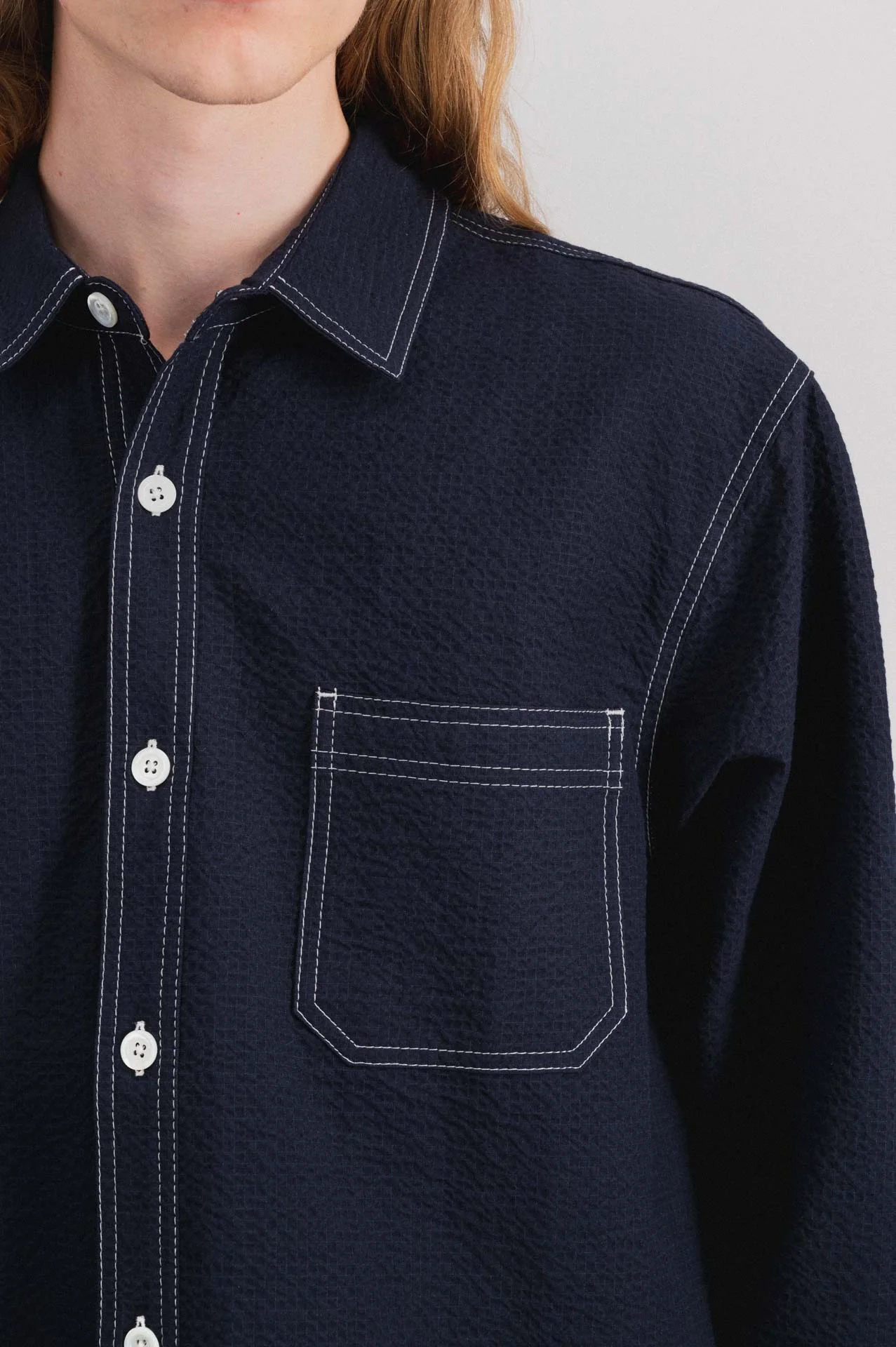 Everyday Shirt - Navy Seersucker - Image 4