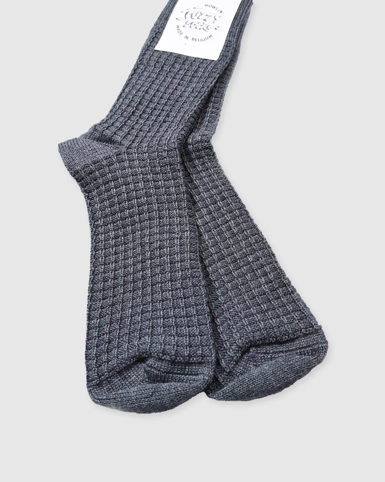 Fuzzy Waffle Socks - Grey - Image 2