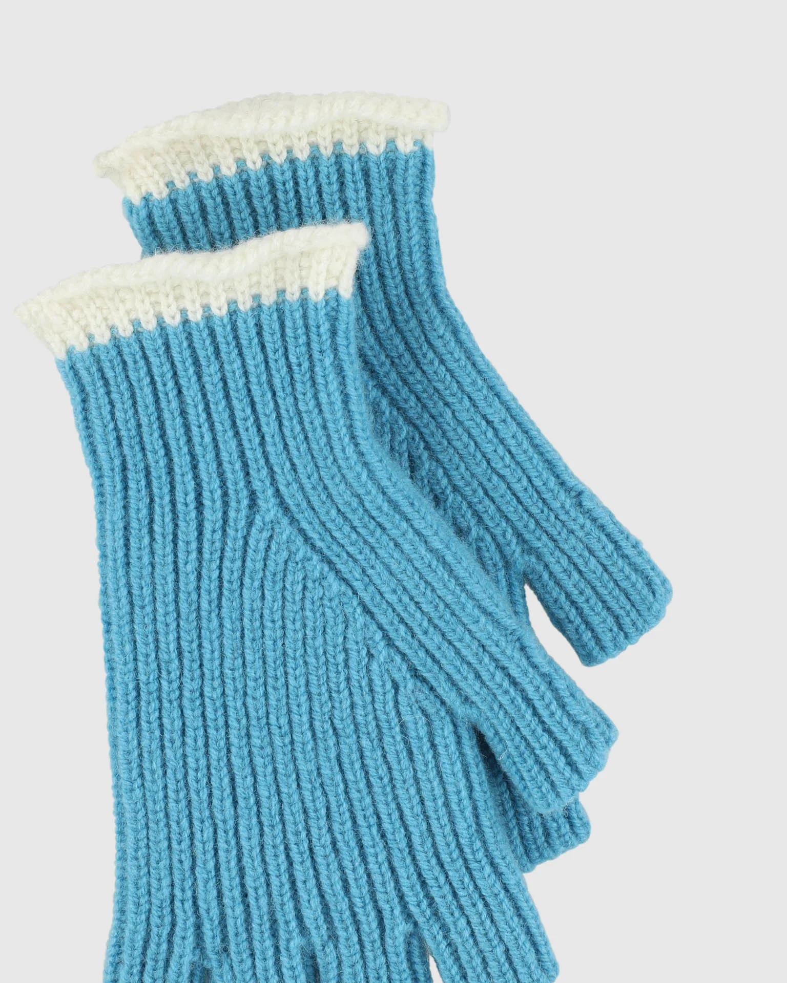 Lost My Fingers Ribbed Gloves - Aquamarine - Image 2