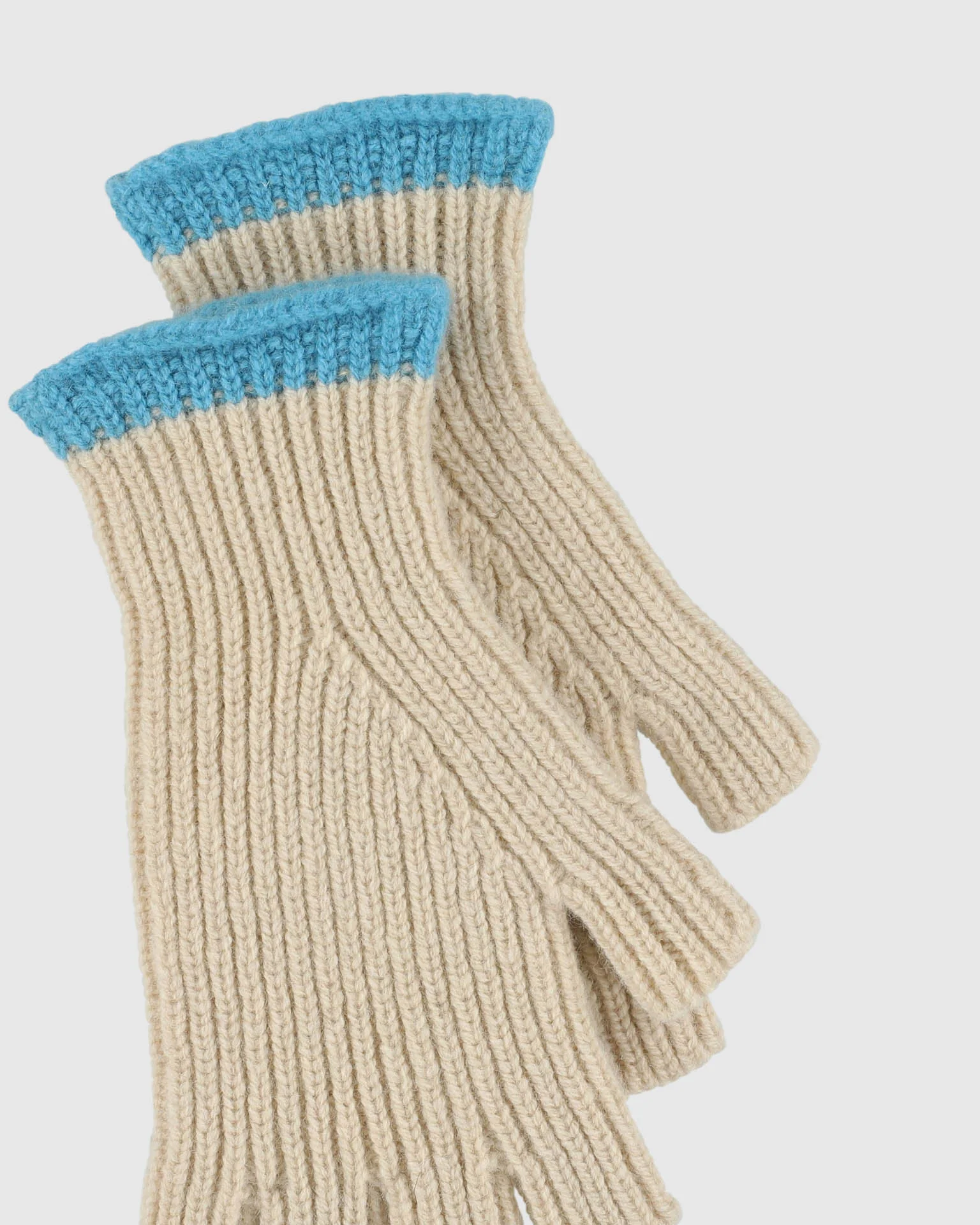 Lost My Fingers Ribbed Gloves - Oatmilk - Image 2